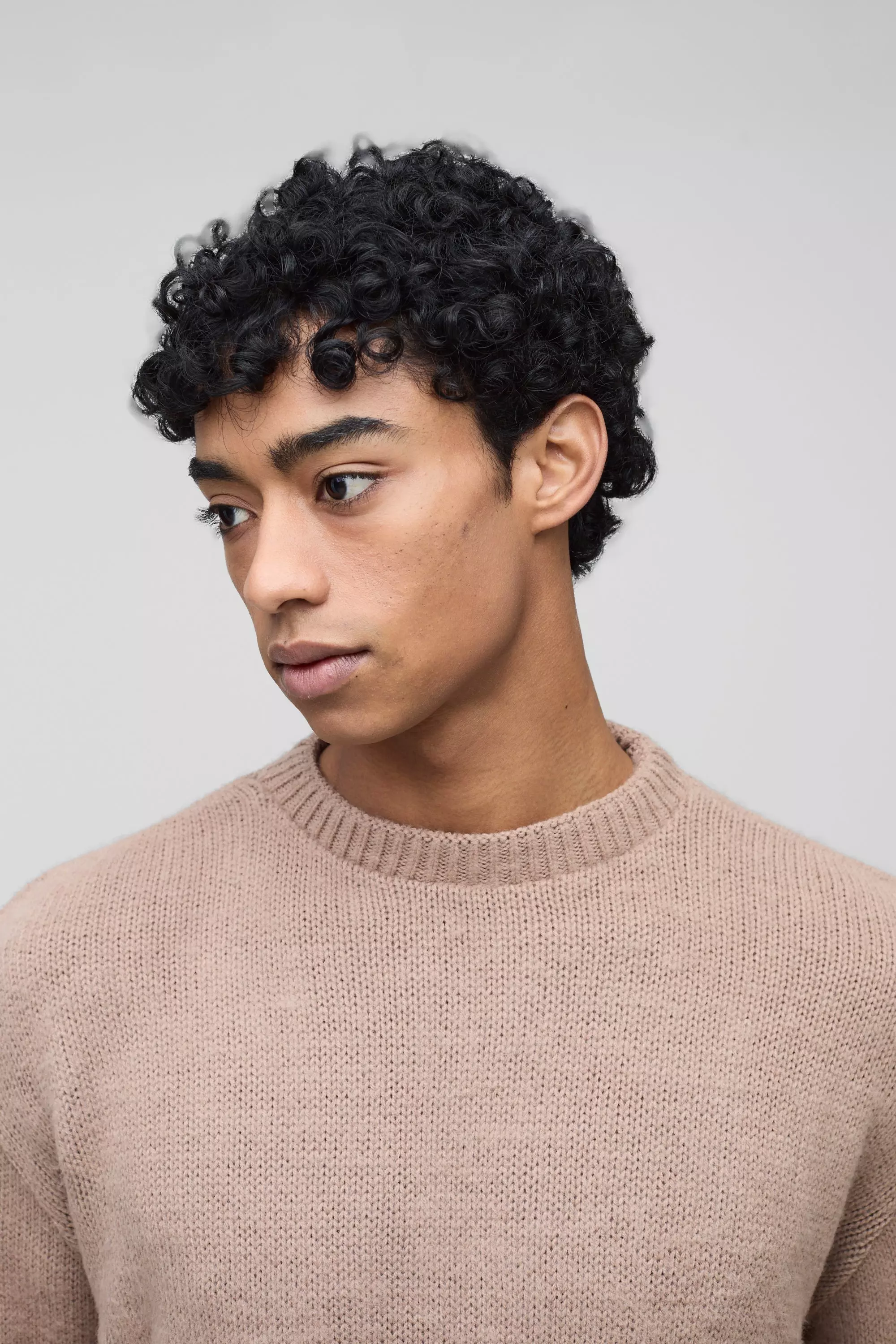Stone Oversized Boxy Brushed Knitted Jumper alternative image