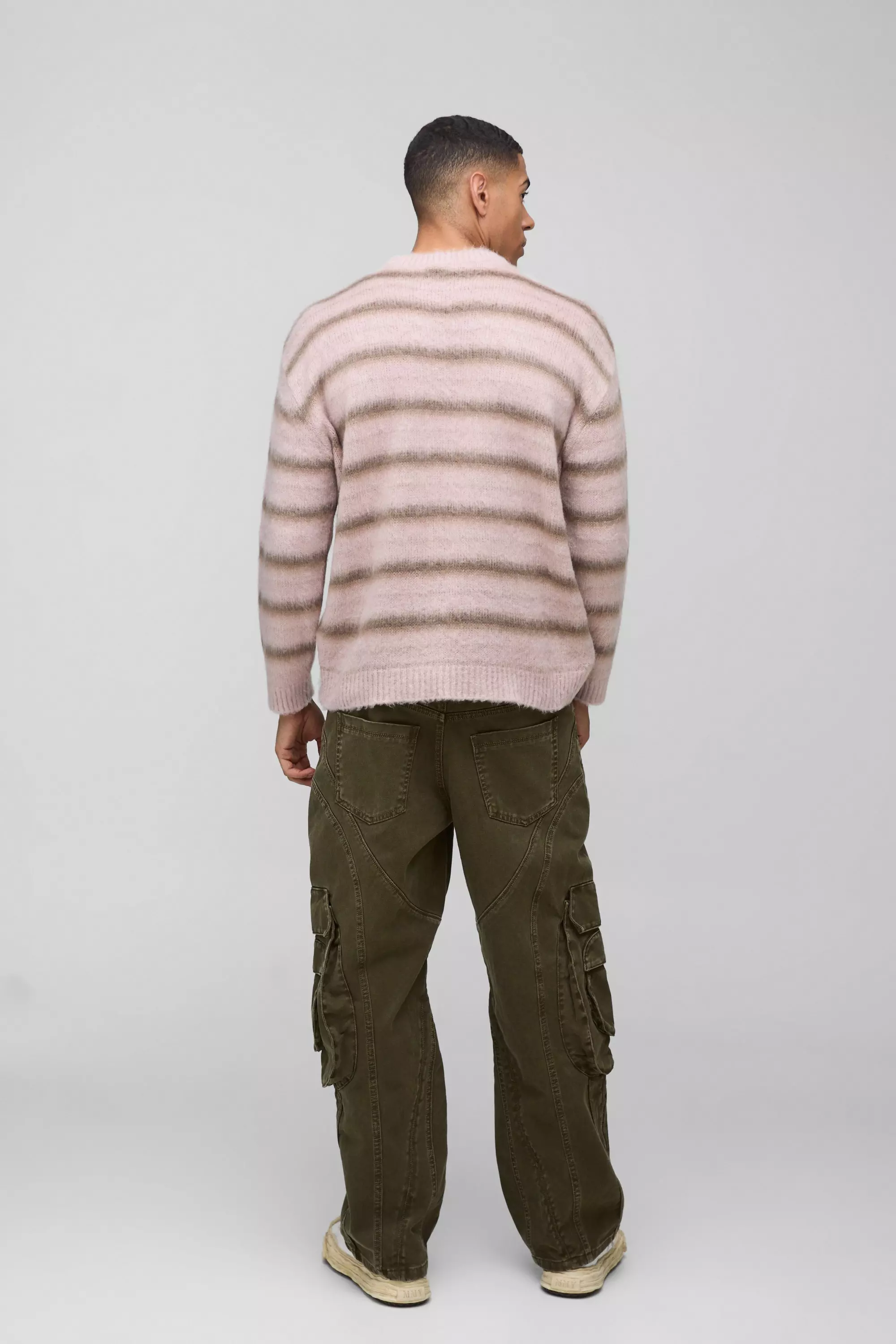 Pink Oversized Brushed Crew Neck Knitted Jumper alternative image