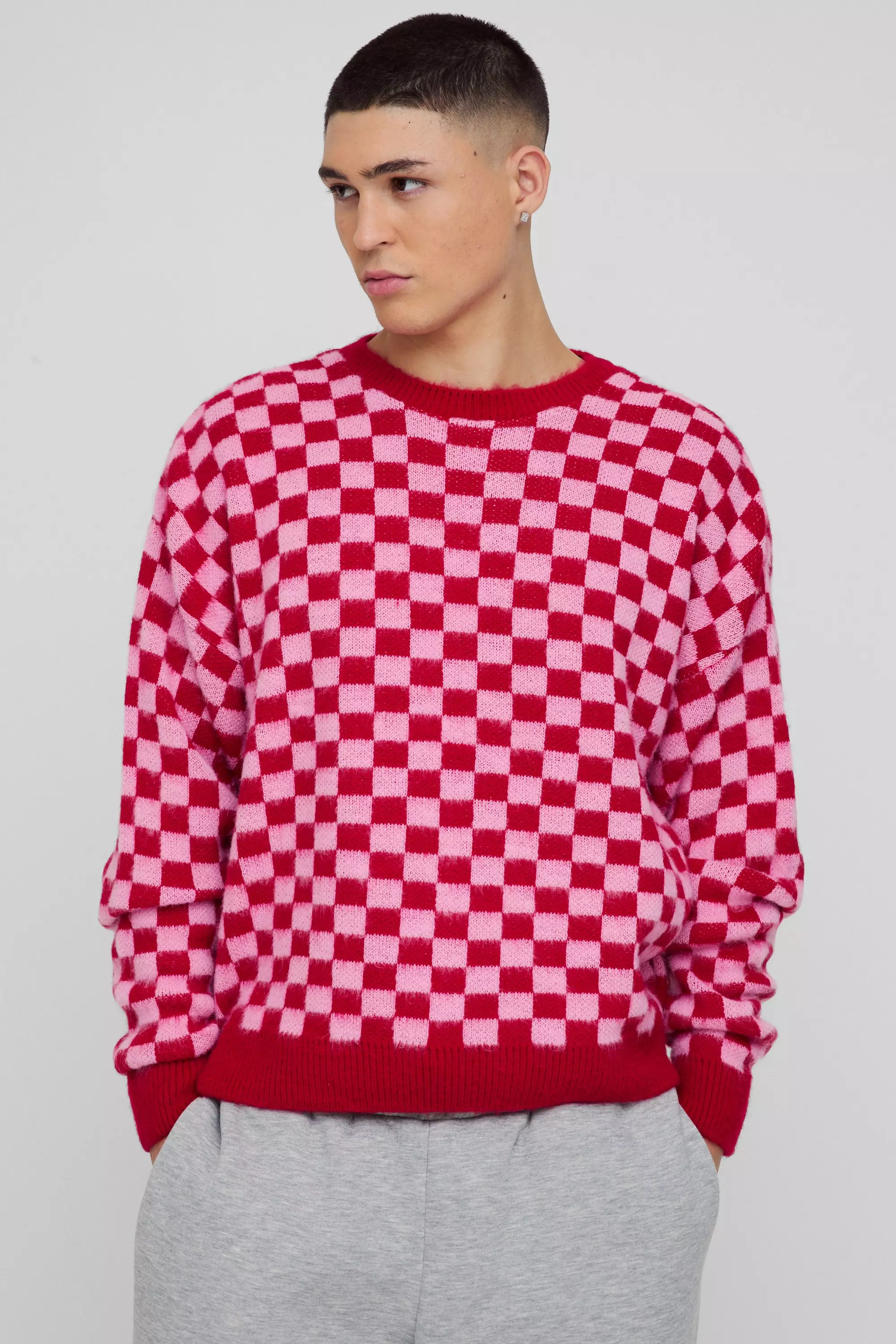 Pull oversize à carreaux, Pink autre image