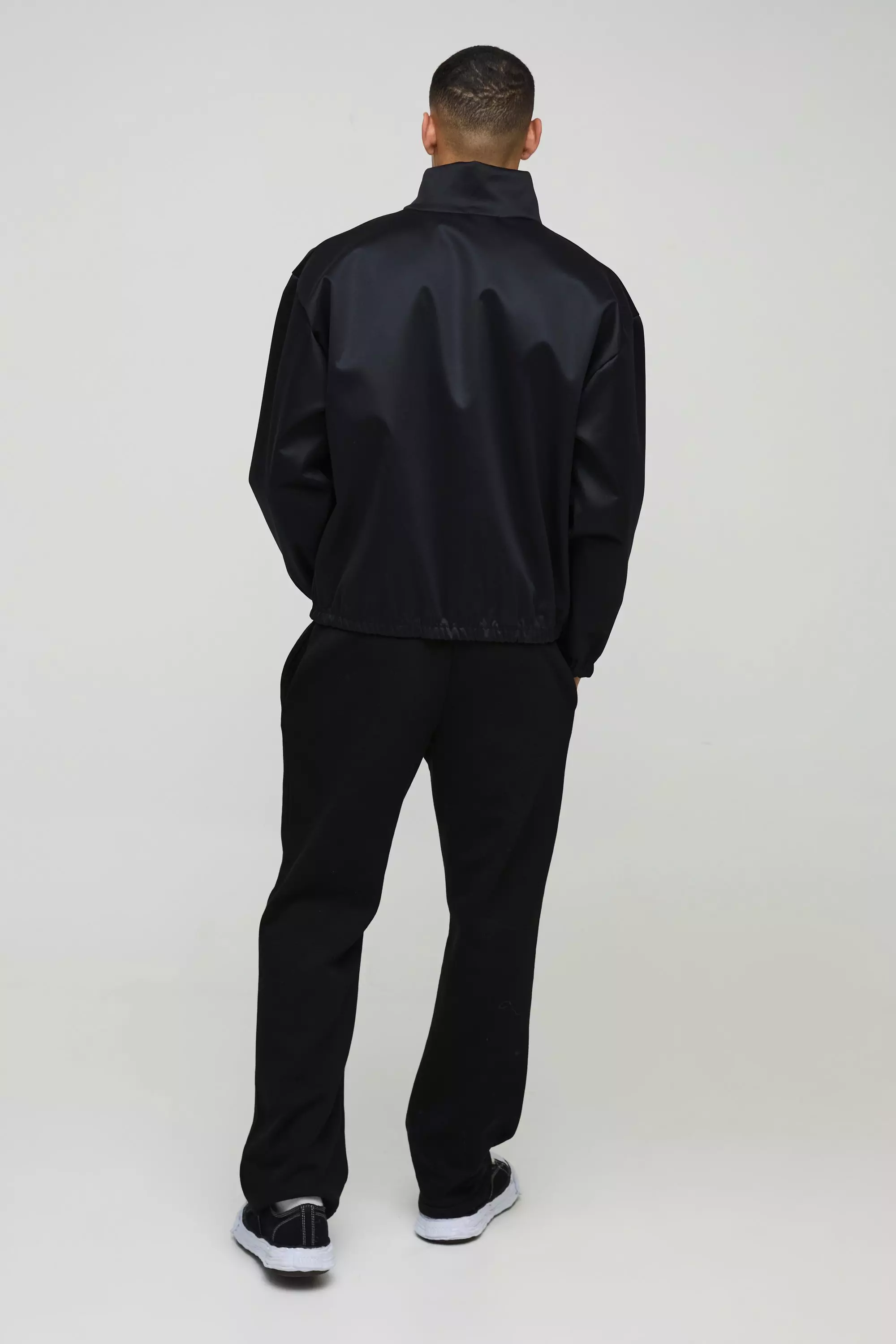Black Extreme Oversized Boxy Scuba Zip Through Jacket alternative image