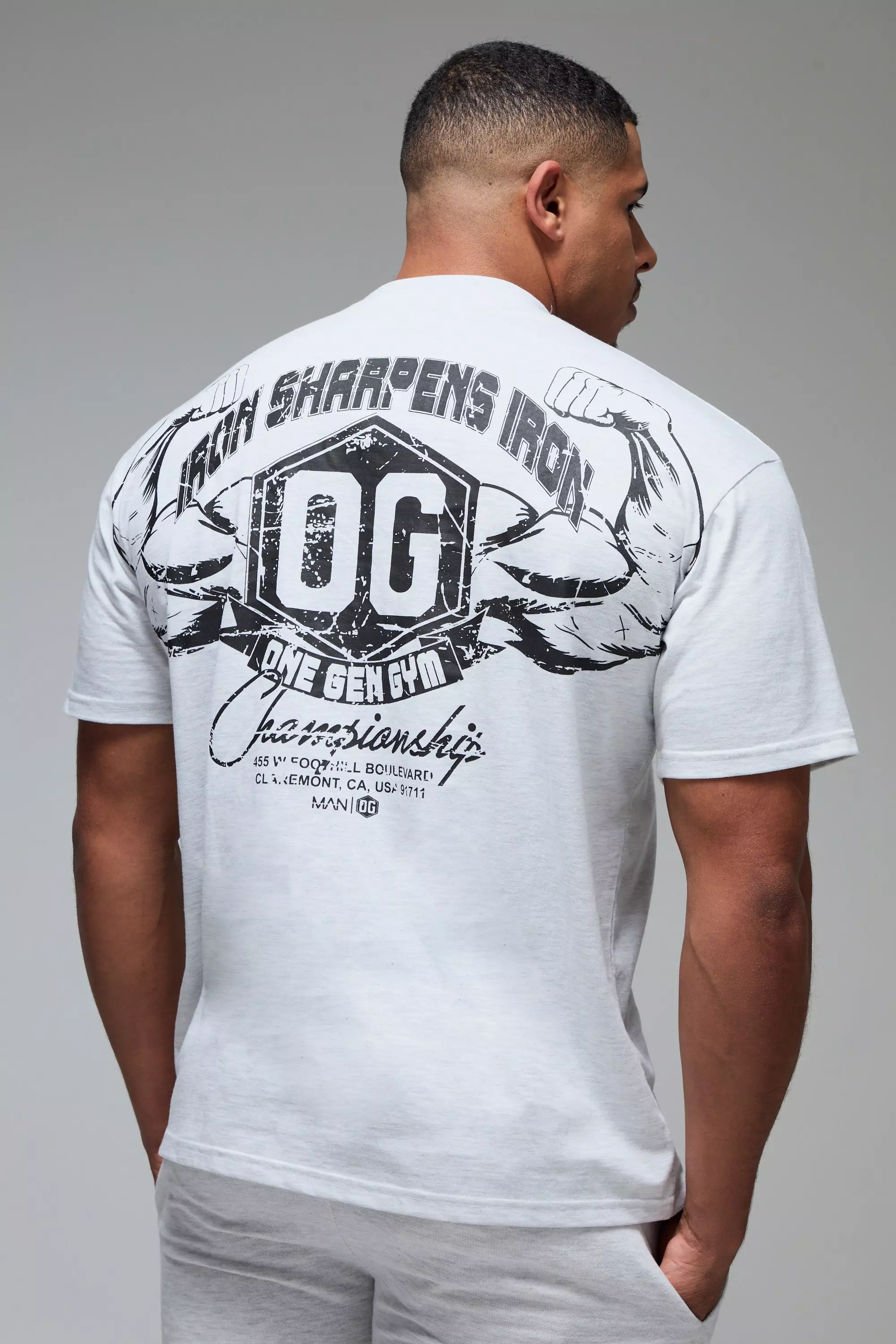 Man Active X OG Gym Oversize T-Shirt, Grey marl alternatives Bild