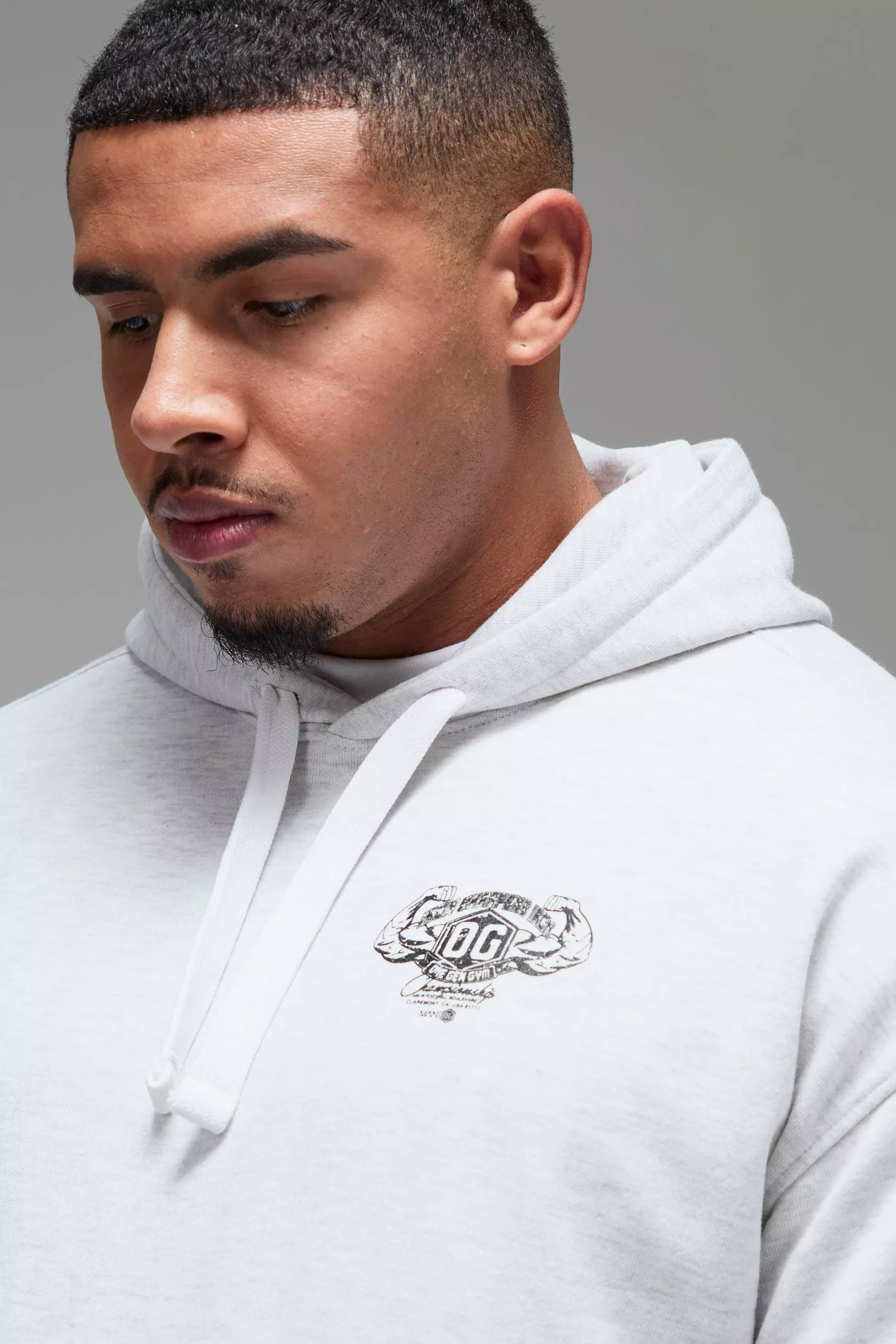 Grey marl Man Active X OG Workout Oversized Hoodie alternative image