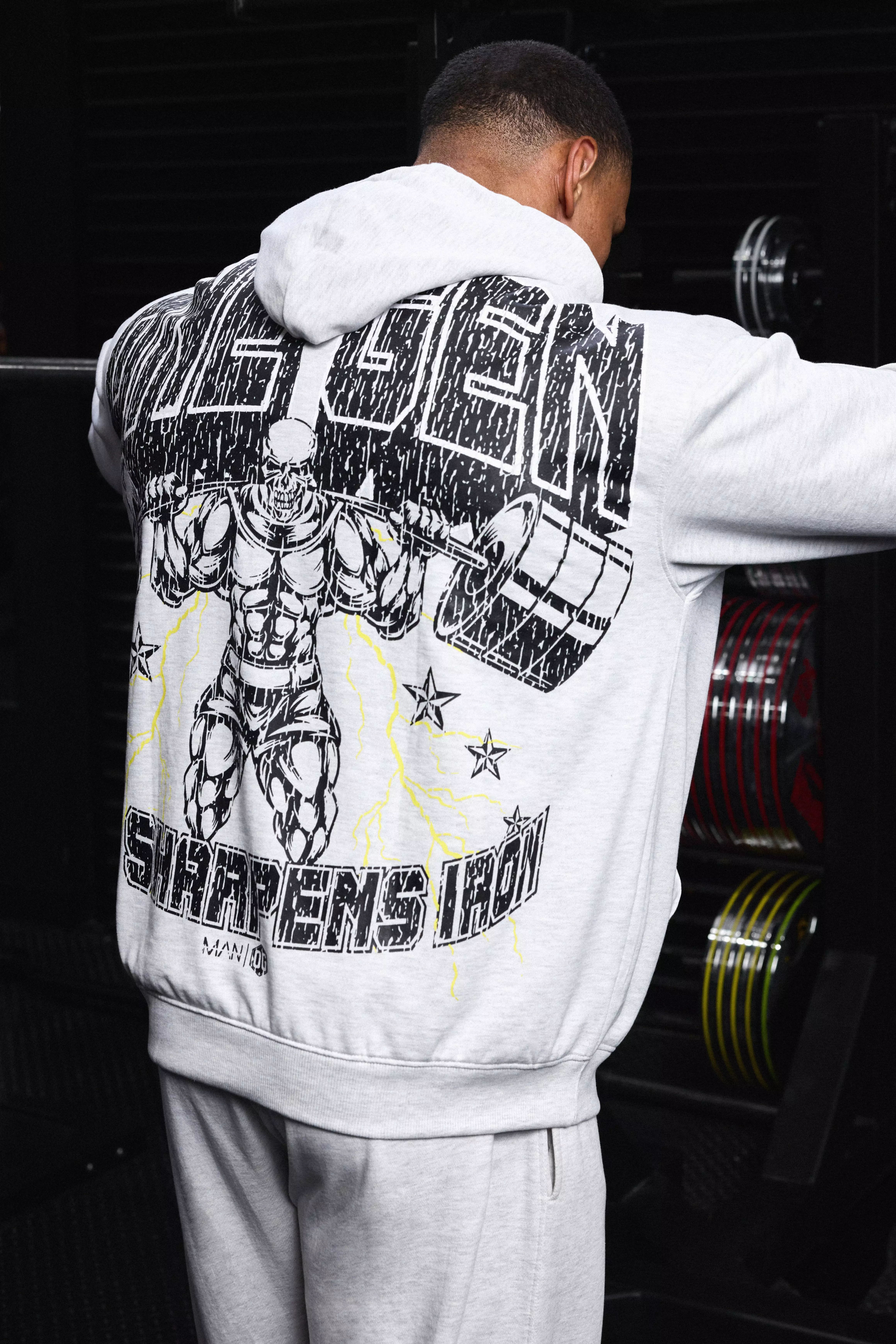 Grey marl Man Active X OG Gym Oversized Hoodie alternative image