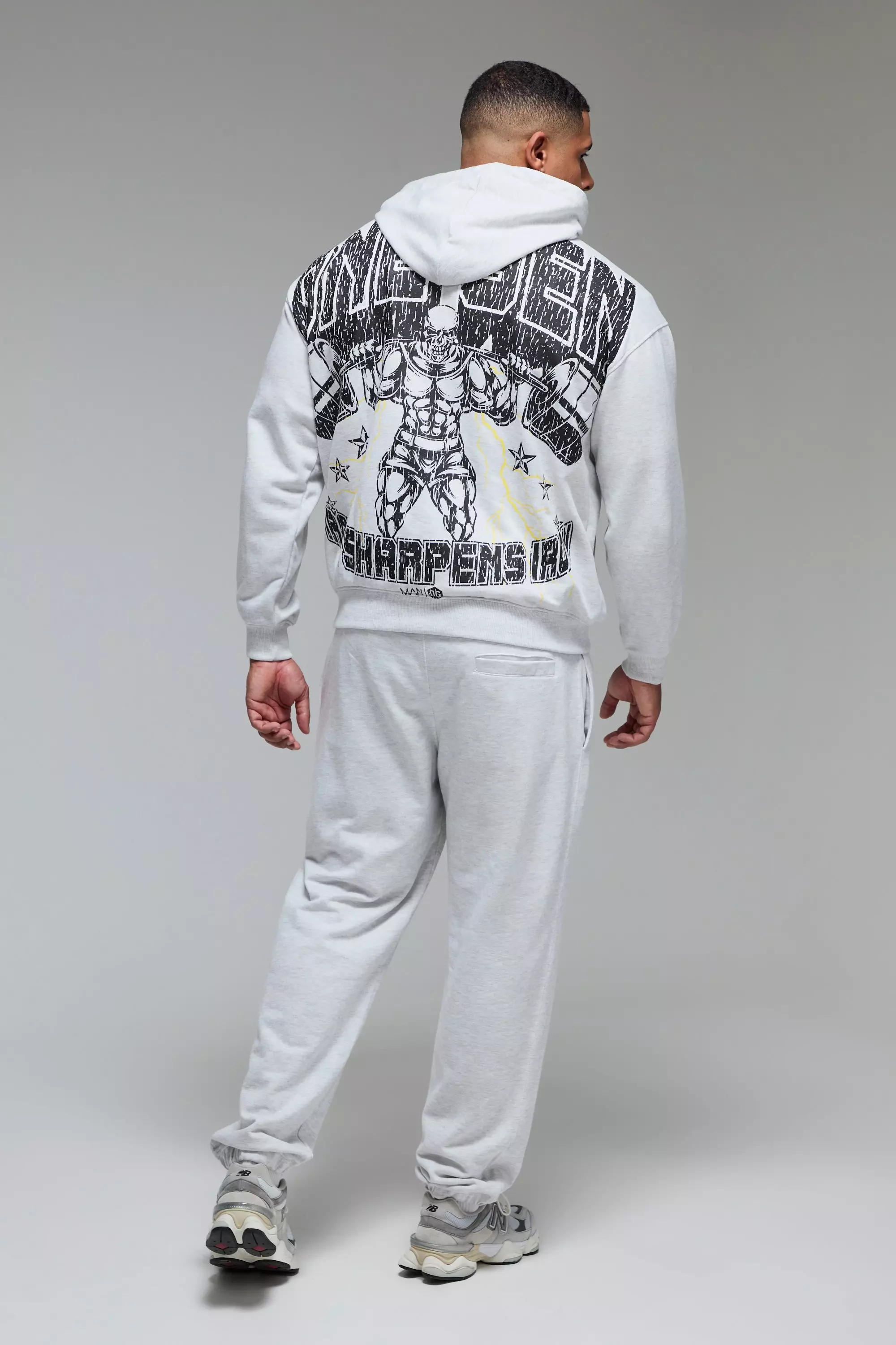 Grey marl Man Active X OG Gym Oversized Hoodie alternative image