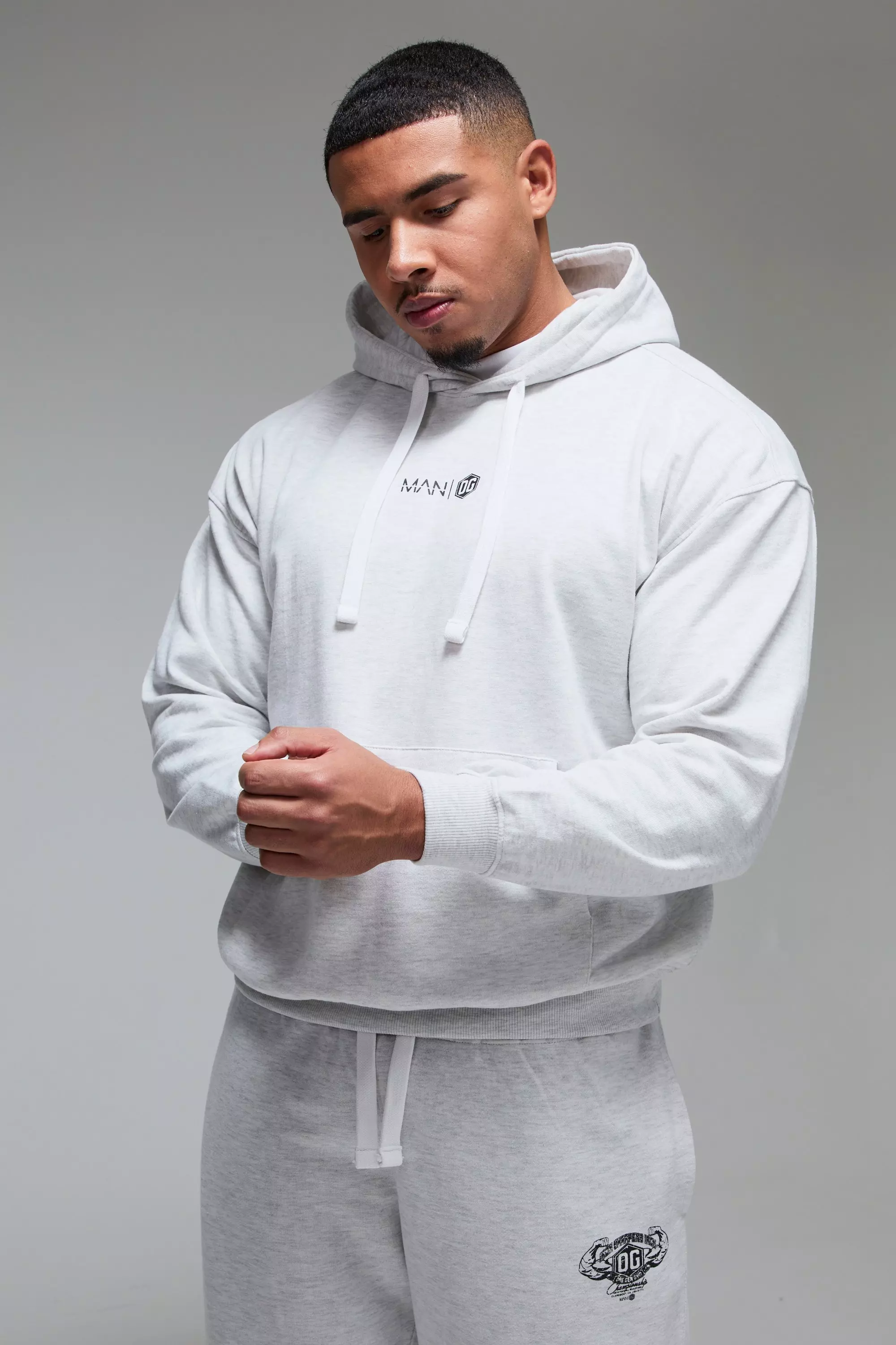 Grey marl Man Active X OG Gym Oversized Hoodie alternative image