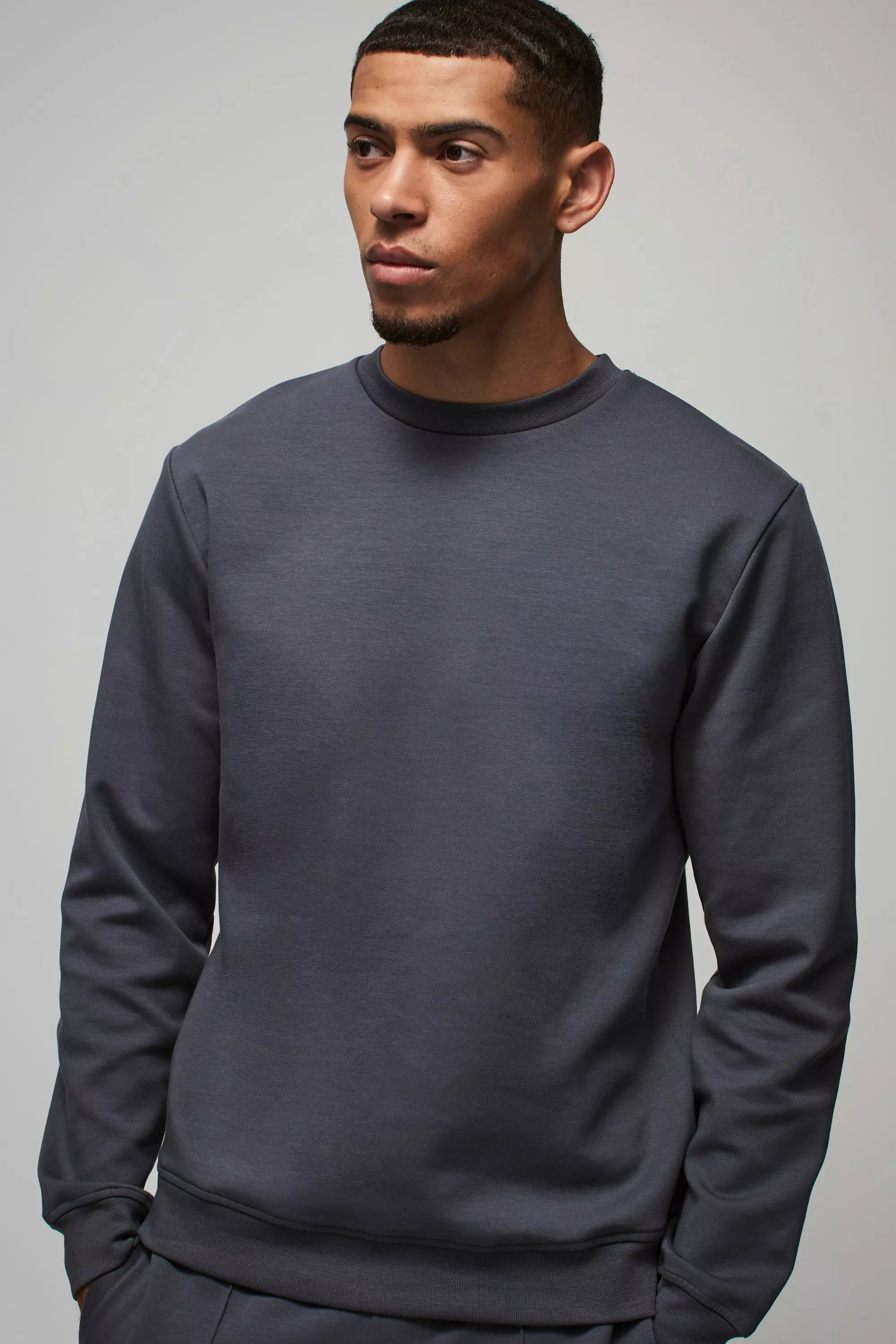 Slim Fit Peached Sweat slate grey