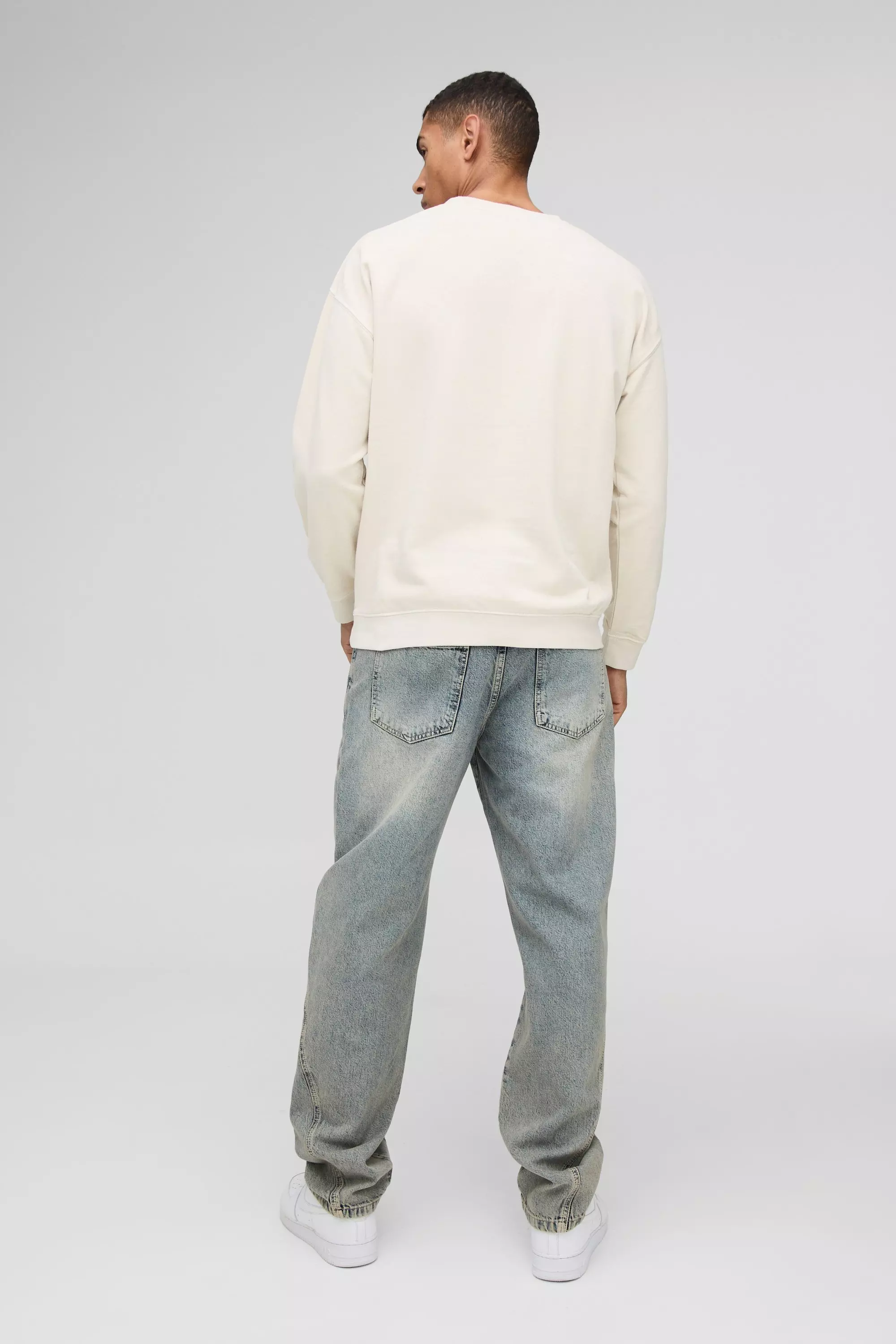 Stone Oversized Metallic Homme Washed Sweatshirt alternative image