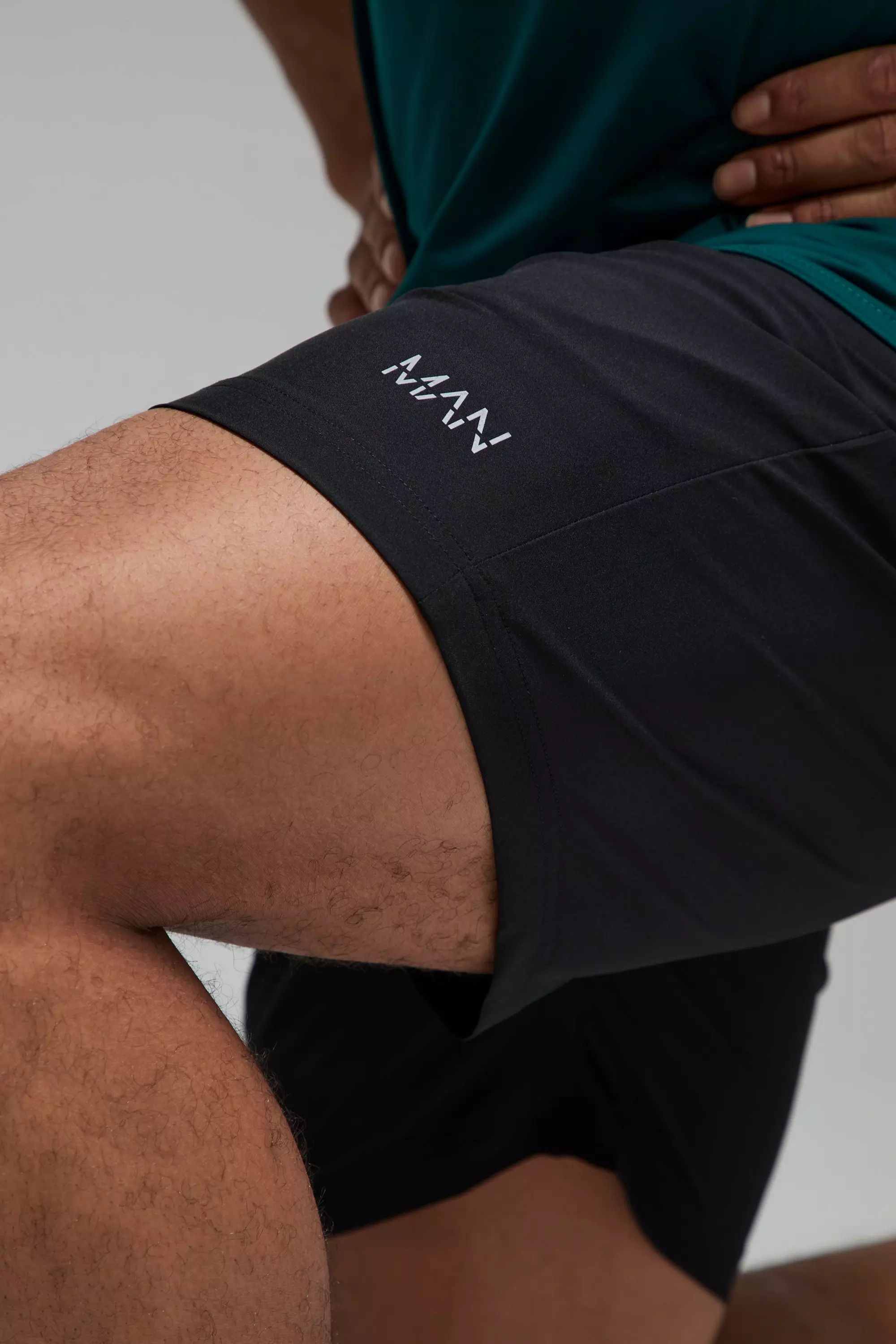 Black Man Active Geweven Stretch Shorts alternatieve afbeelding