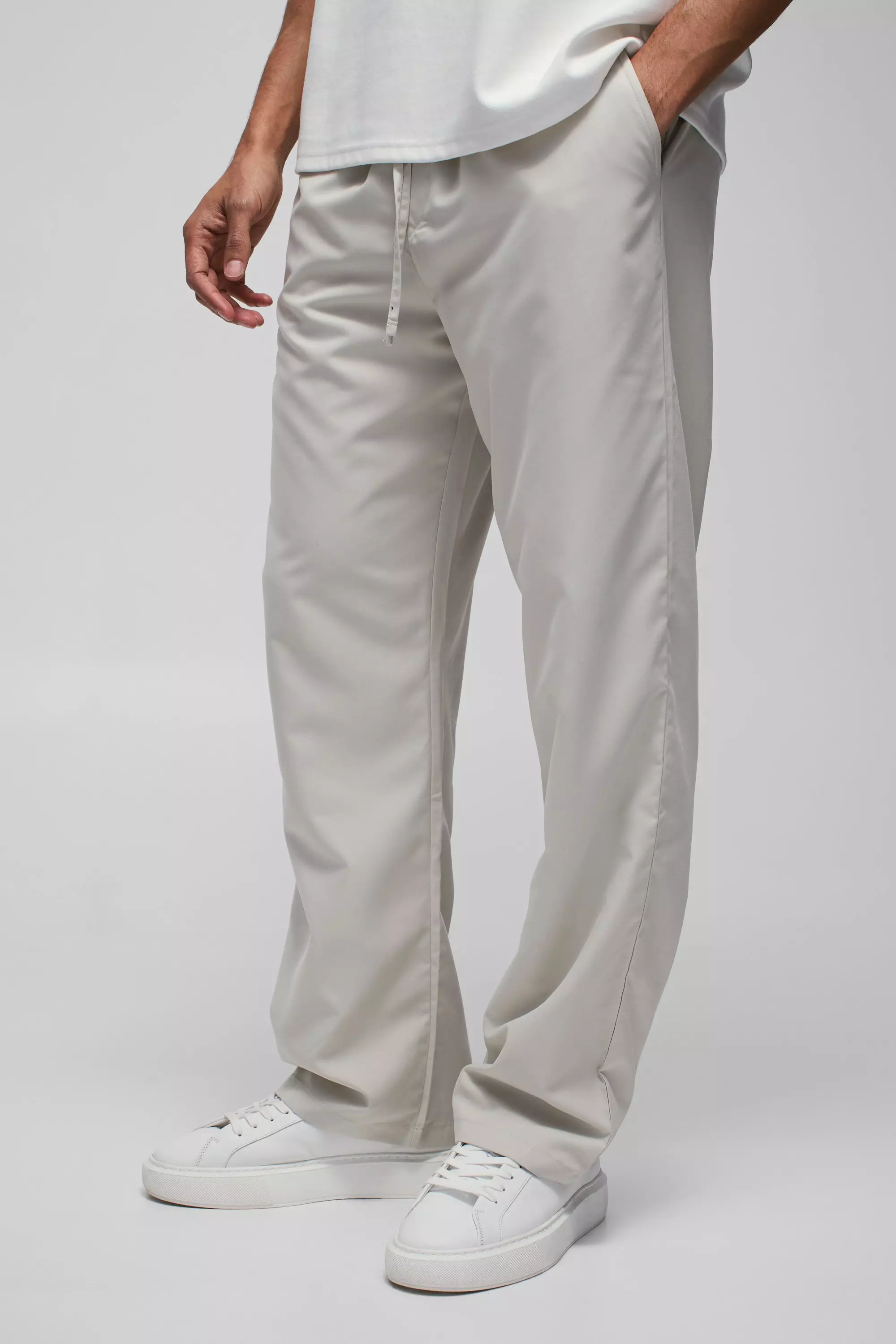 Stone Straight Leg Elasticated Waist Nylon Pants alternative image