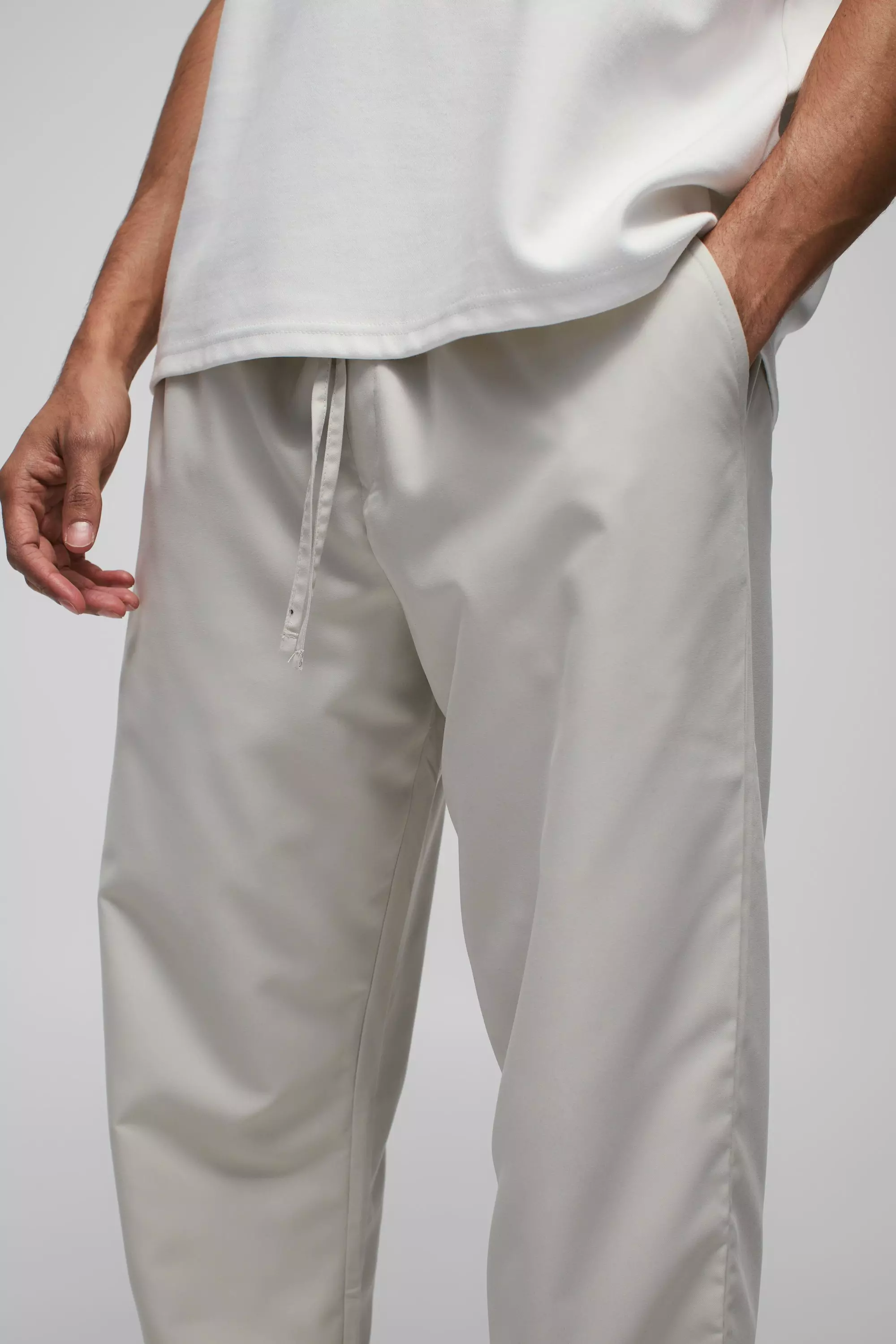 Stone Straight Leg Elasticated Waist Nylon Pants alternative image