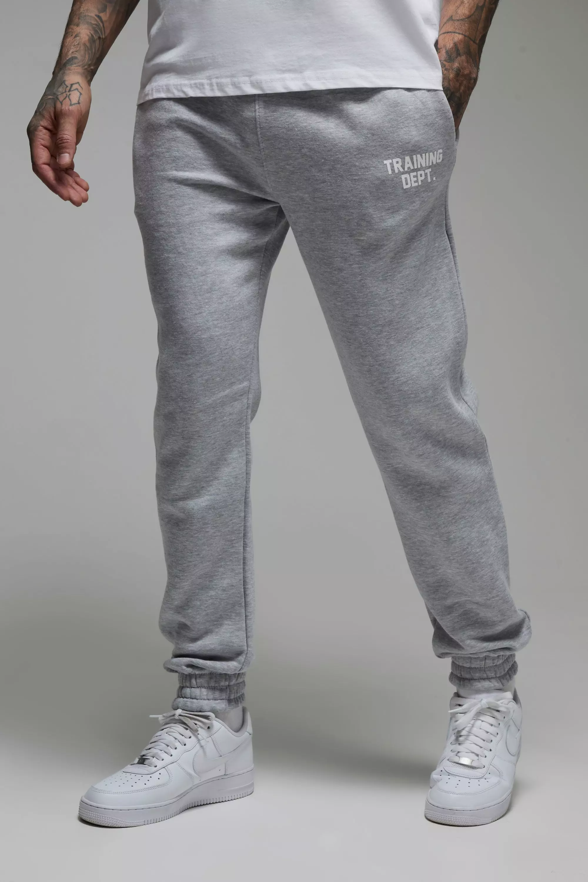 Tall - Jogging droit à slogan - MAN Active, Grey marl autre image