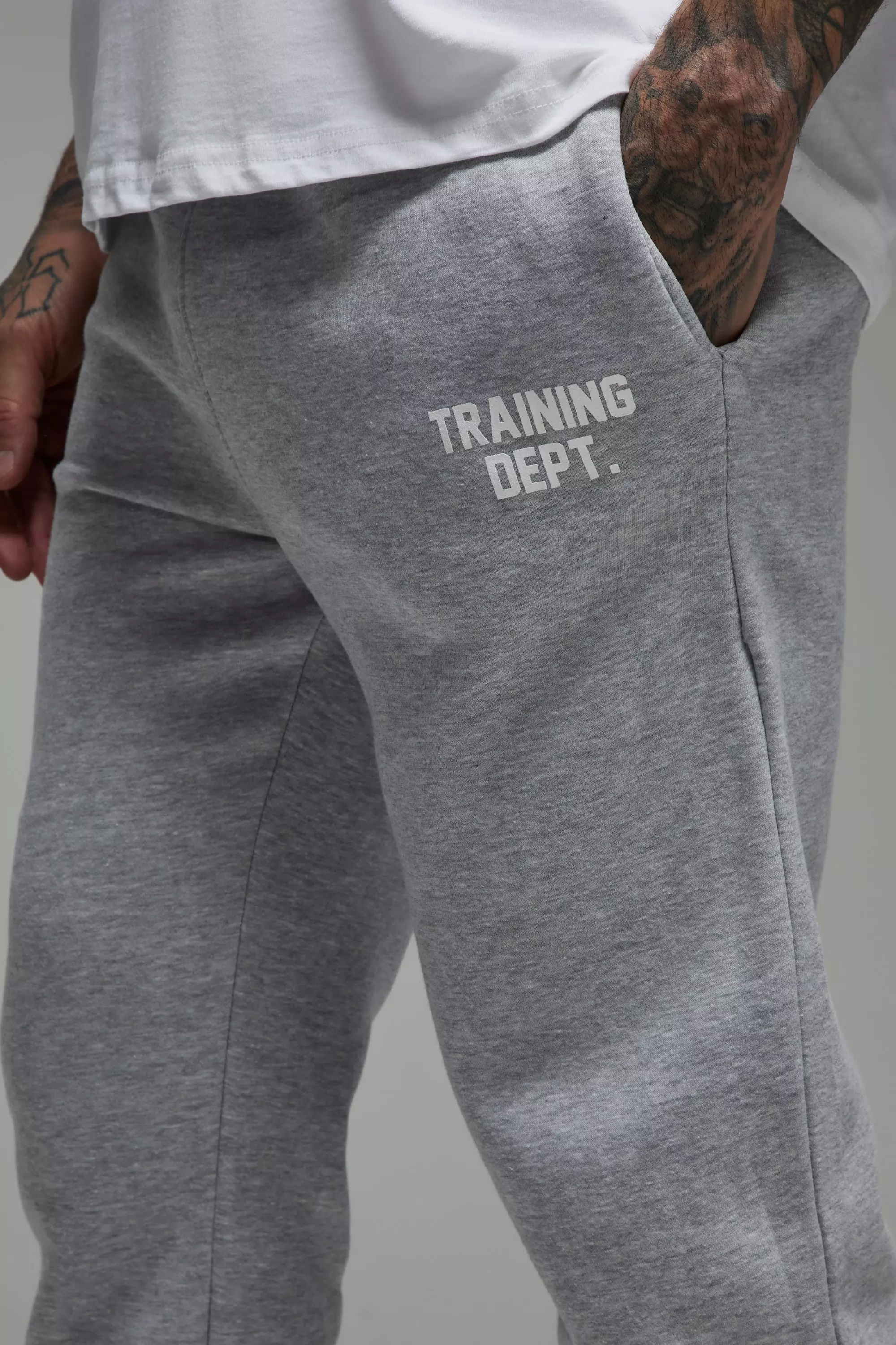 Tall - Jogging droit à slogan - MAN Active, Grey marl autre image