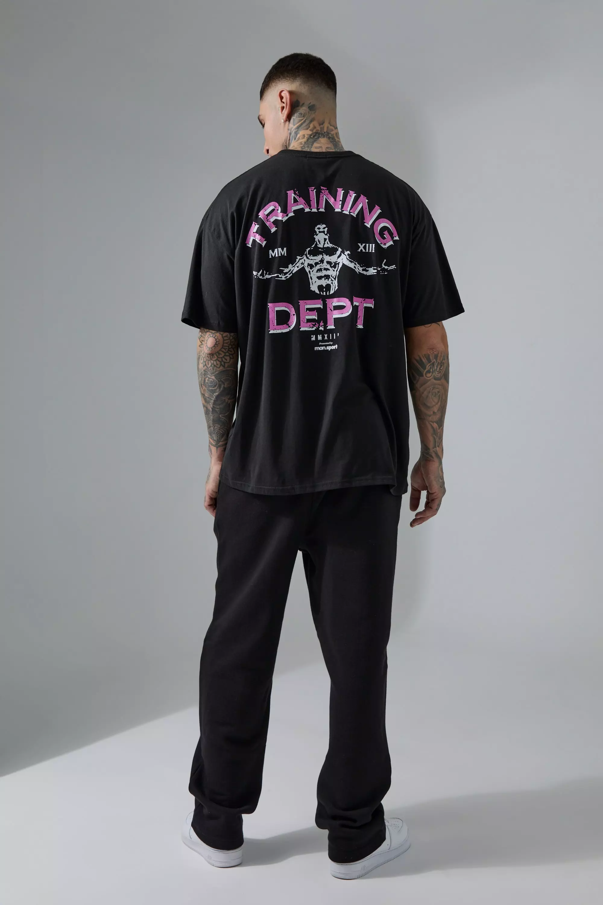Black Tall Man Active Training Dept. Oversized T-shirt alternative image
