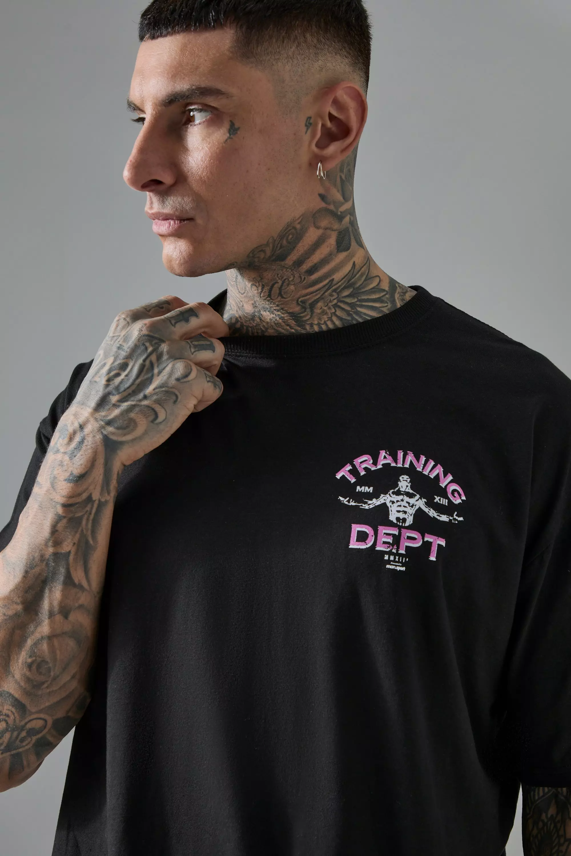 Black Tall Man Active Training Dept. Oversized T-shirt alternative image