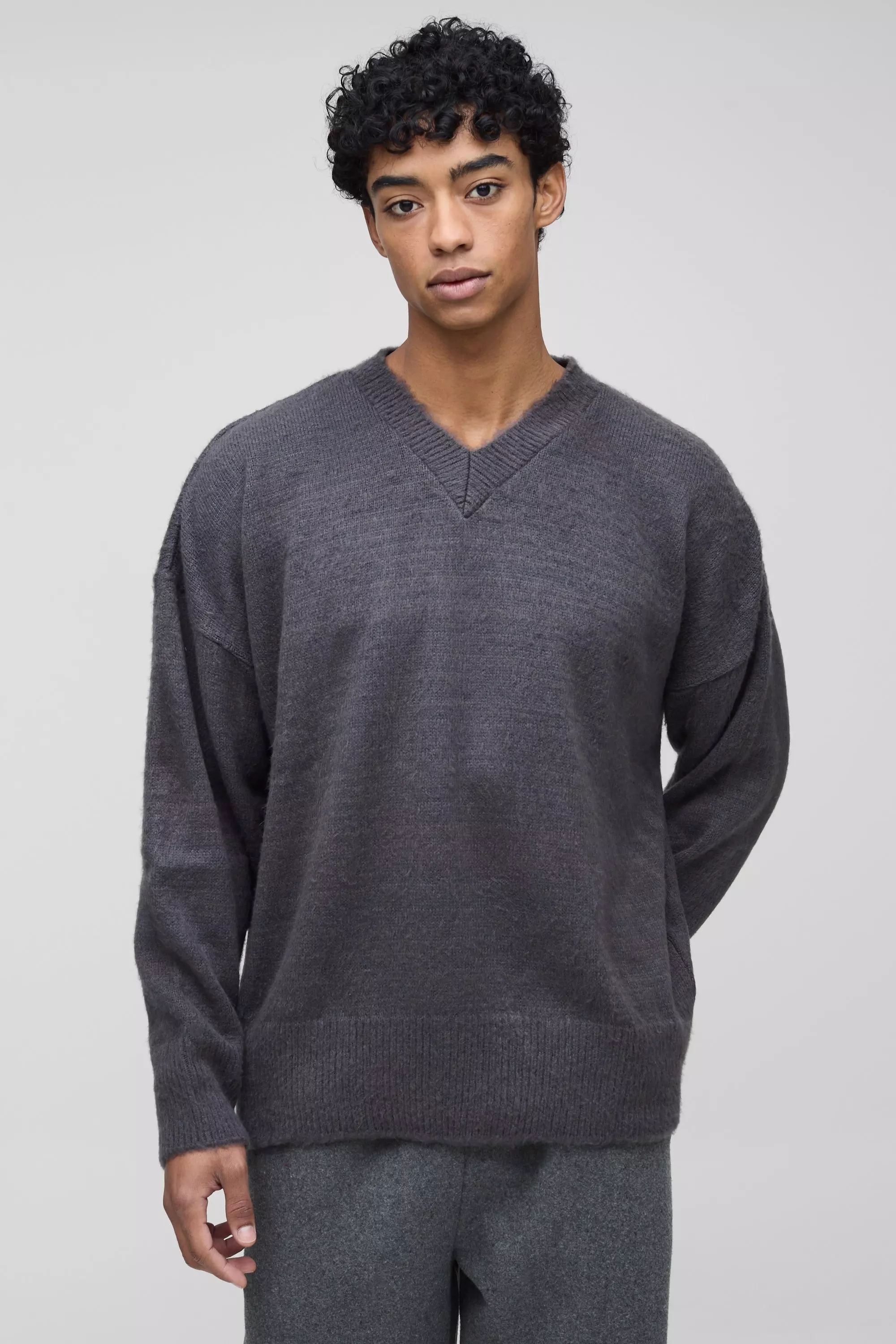 [COSYHARU公式] Oversized V-Neck Mesh Knit 関税・送料込み Mesh Knit Cotton V Neck | AMBERGLEAM