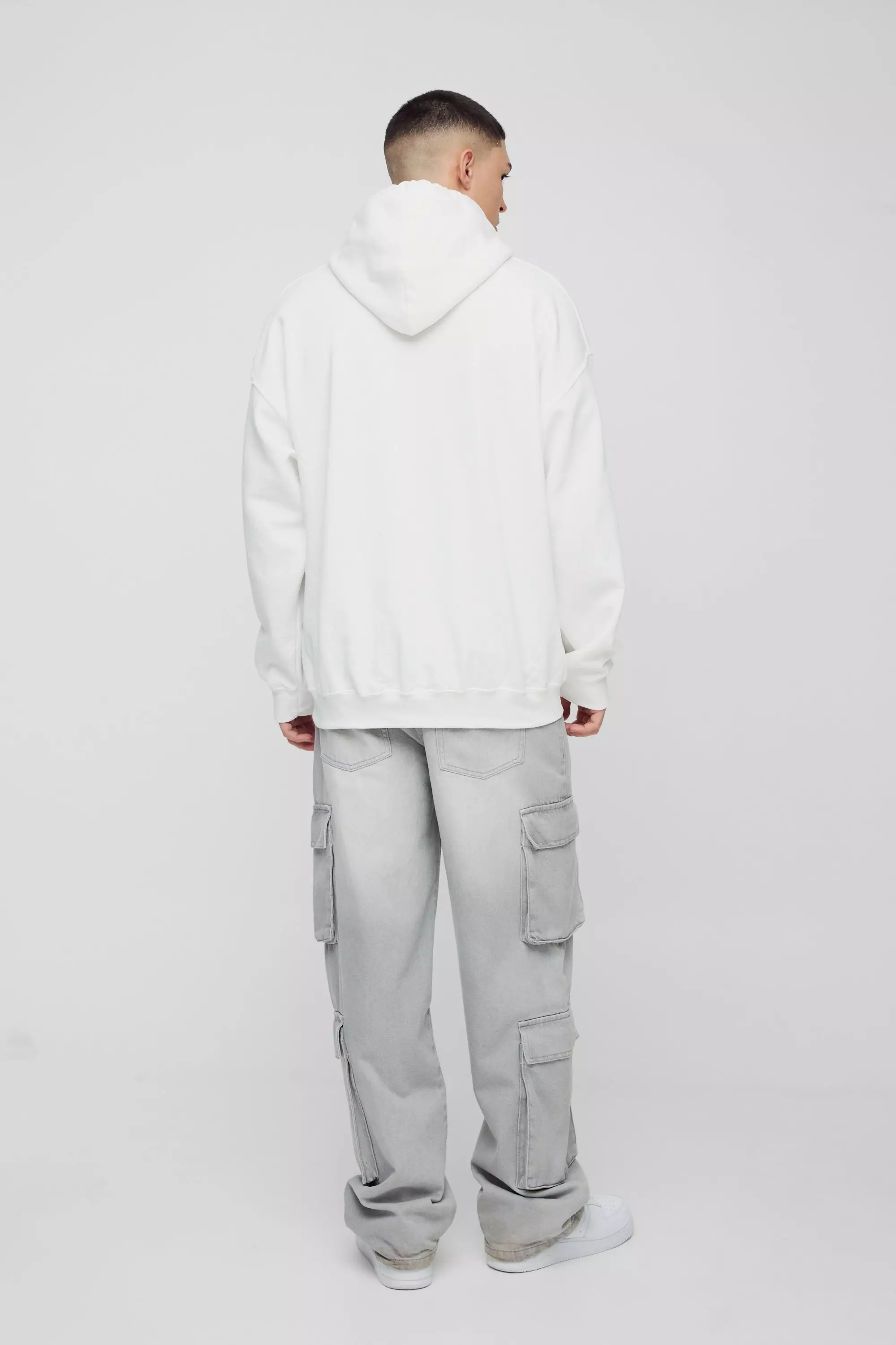 White Oversized Official Cross Graphic Hoodie alternative image
