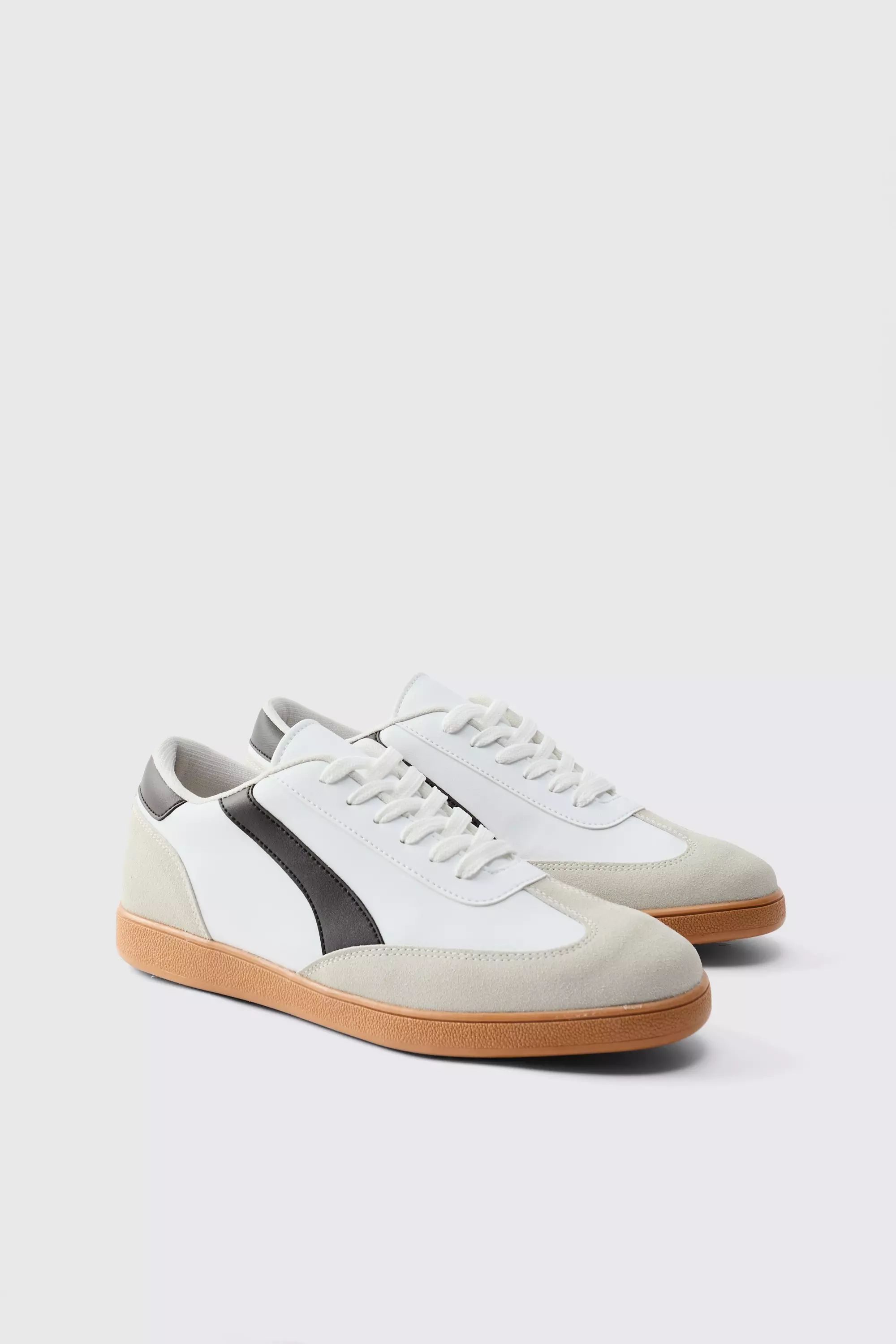 Grey Trainer With Panel Detail In PU  alternative image