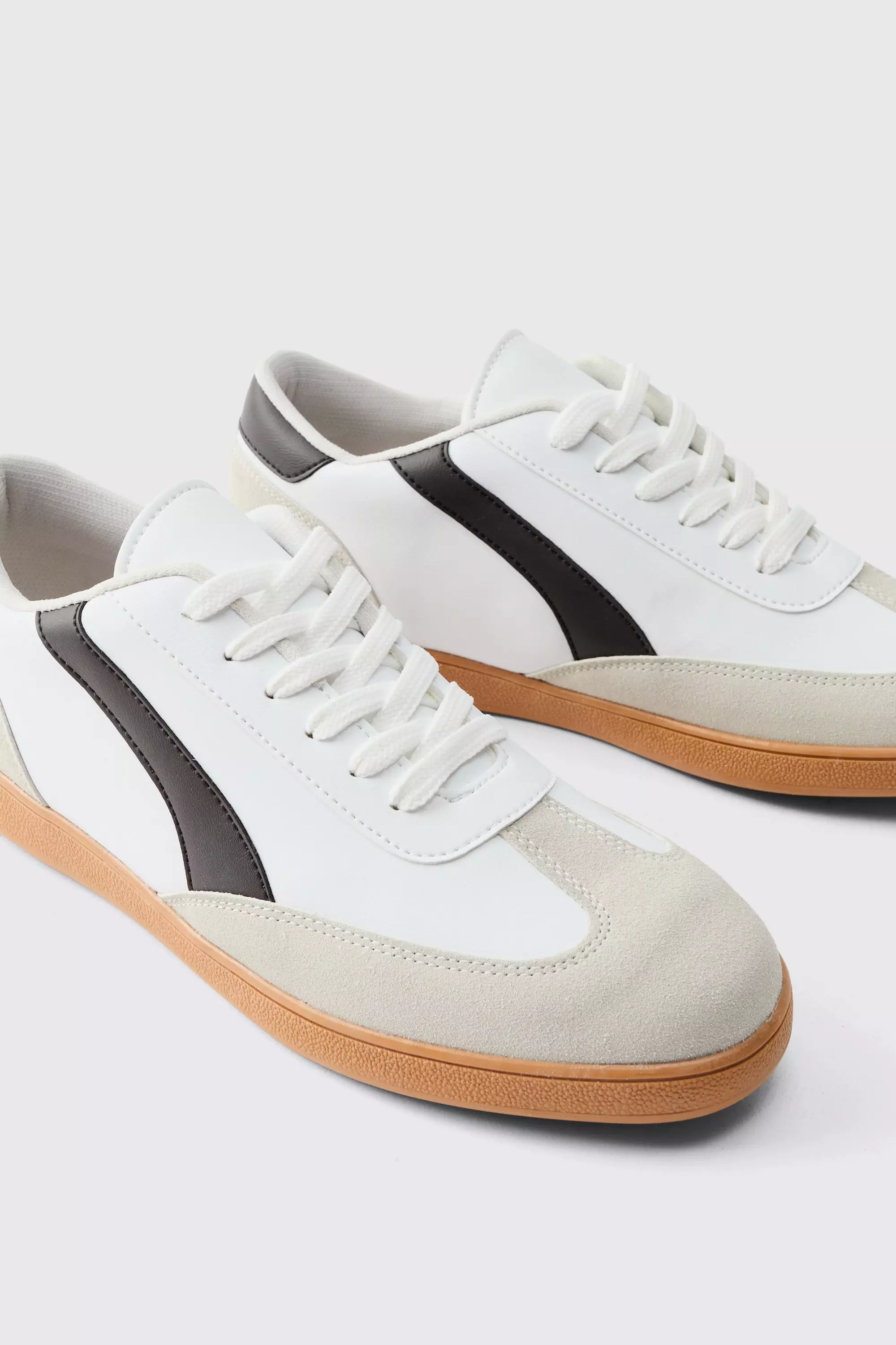 Grey Trainer With Panel Detail In PU  alternative image