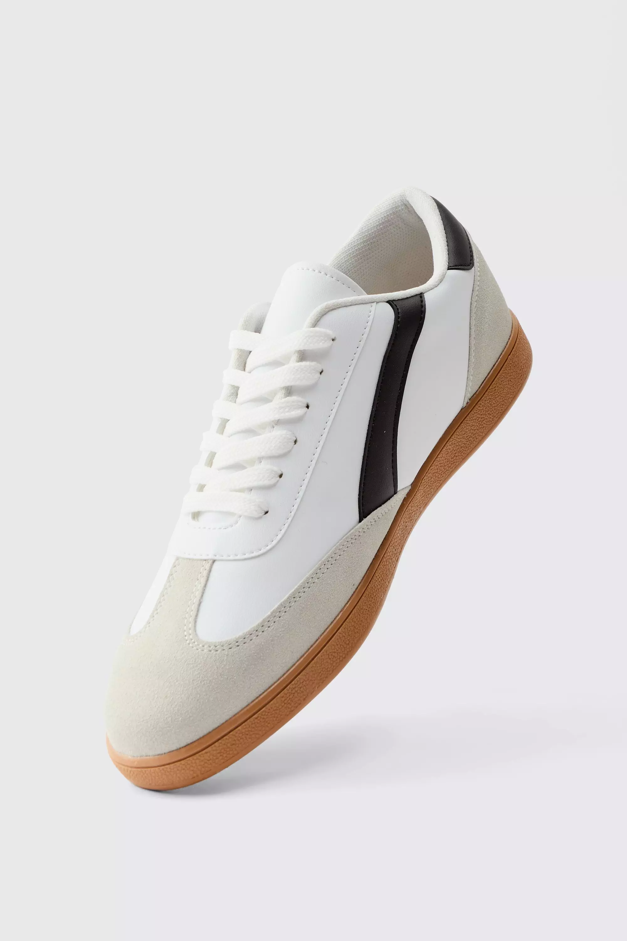 Grey Trainer With Panel Detail In PU  alternative image