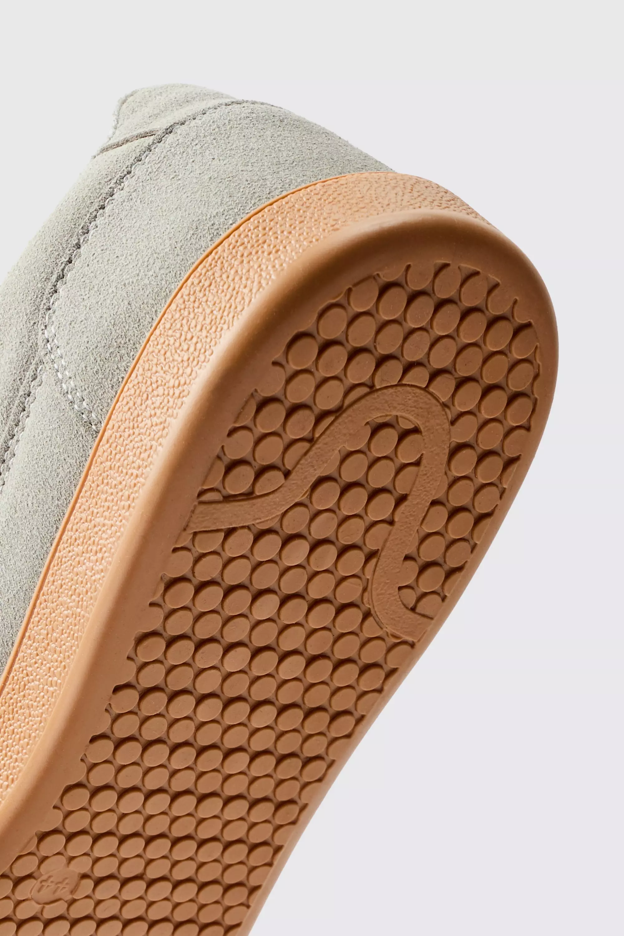 Faux Suede Trainer In Grey with white detail | boohooMAN USA