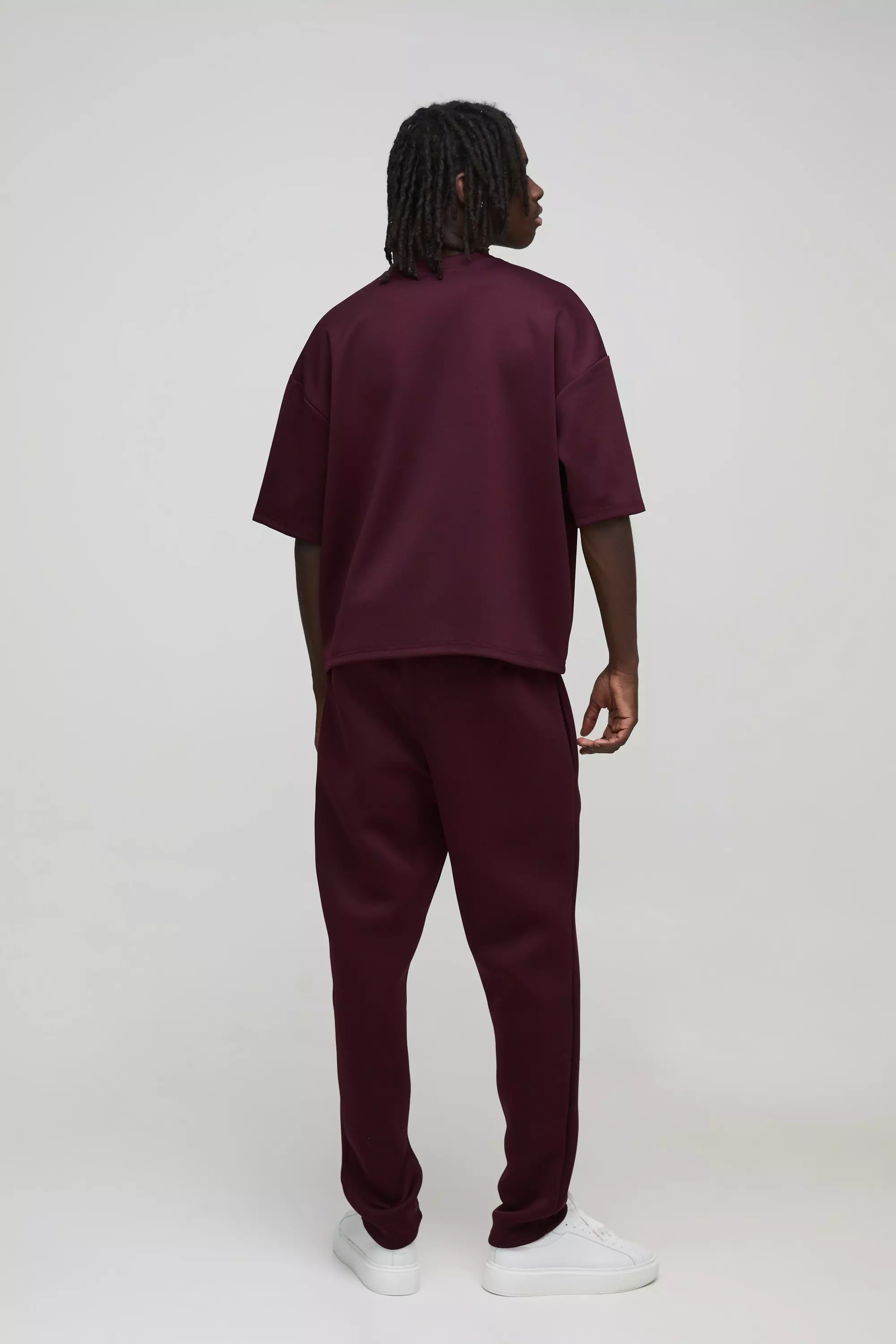 Kastiges Oversize Scuba T-Shirt, Burgundy alternatives Bild