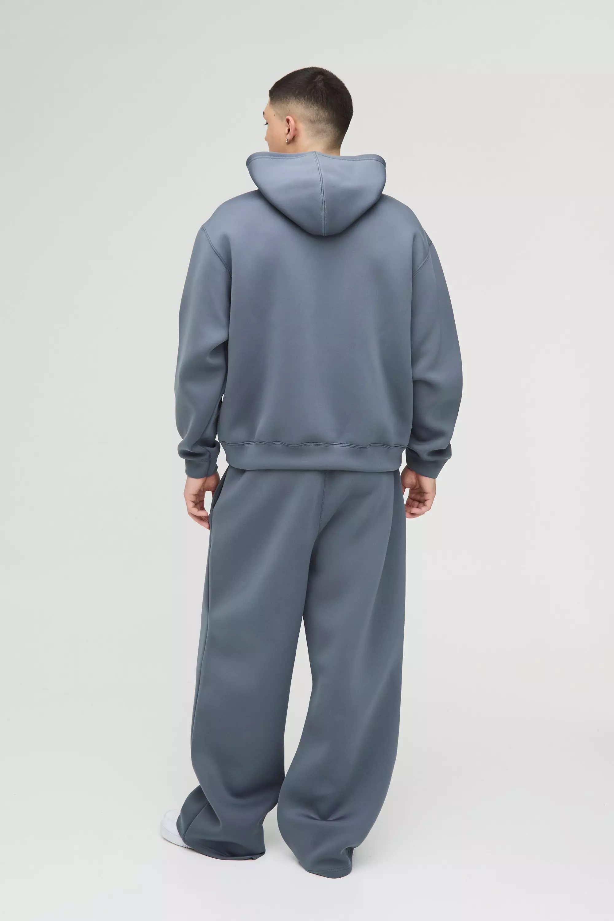 Oversized Boxy Bonded Scuba Hooded Tracksuit | boohooMAN USA