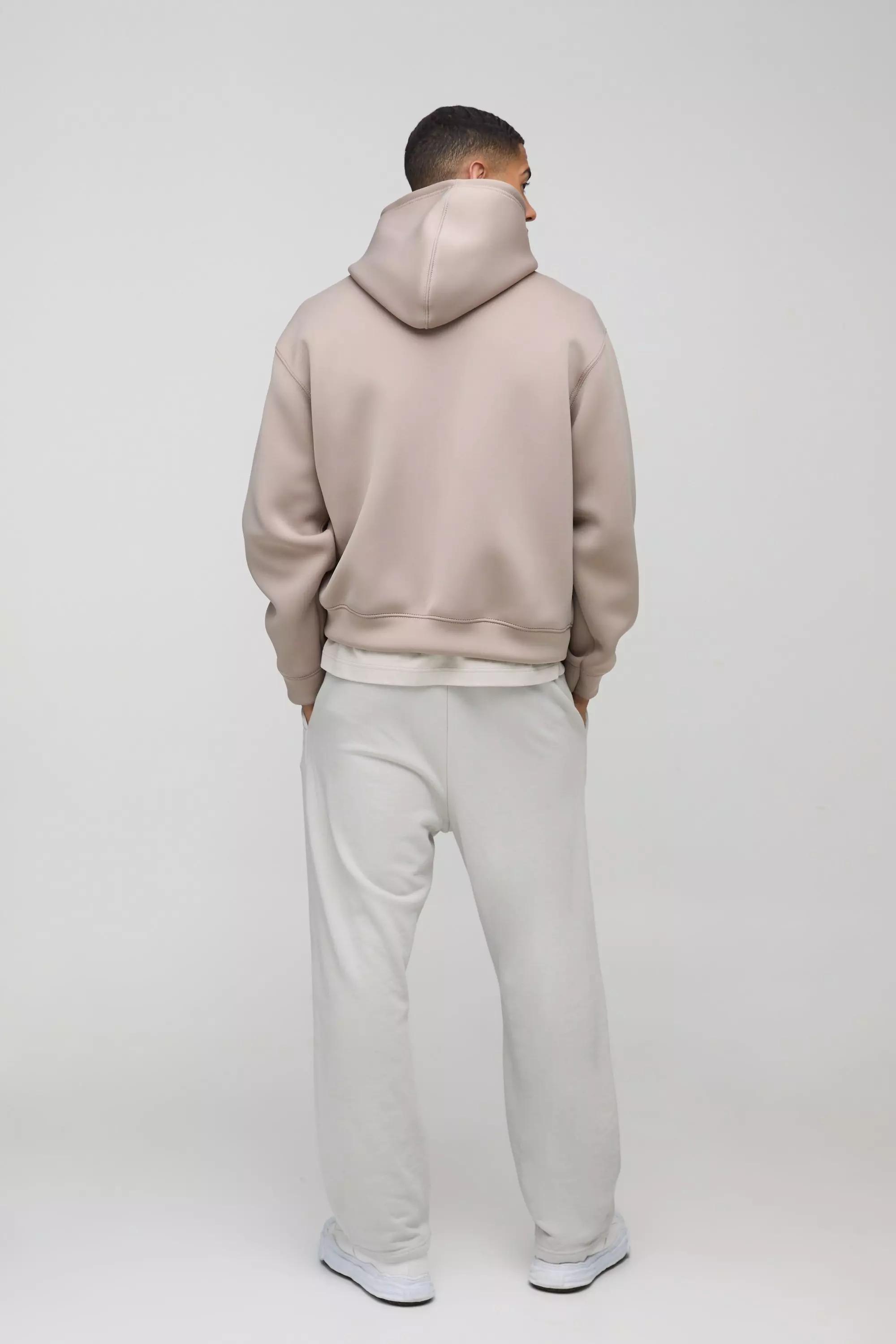 Oversized Boxy Bonded Scuba Hoodie | boohooMAN USA