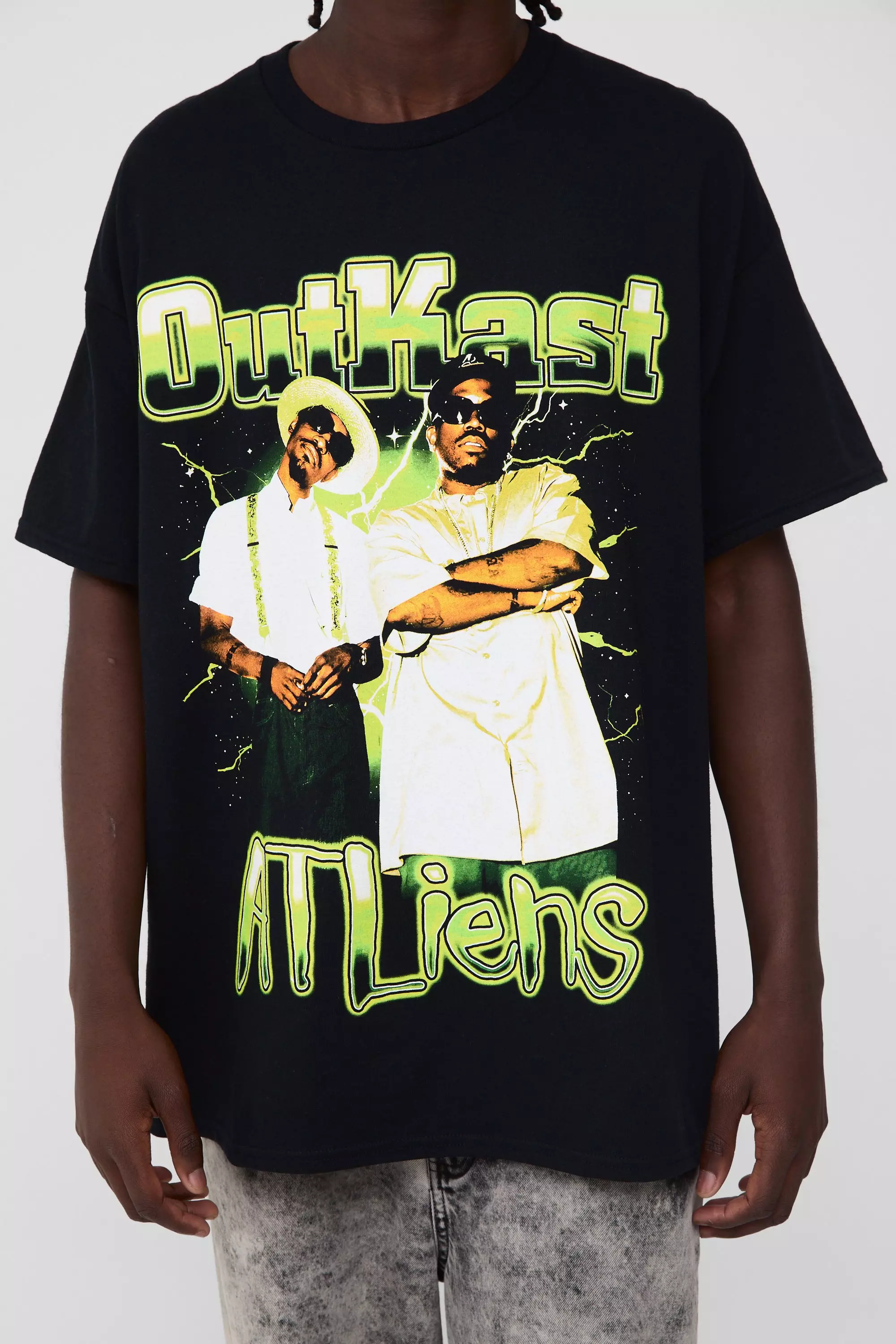 Black Oversized Outkast License Print T-Shirt alternative image
