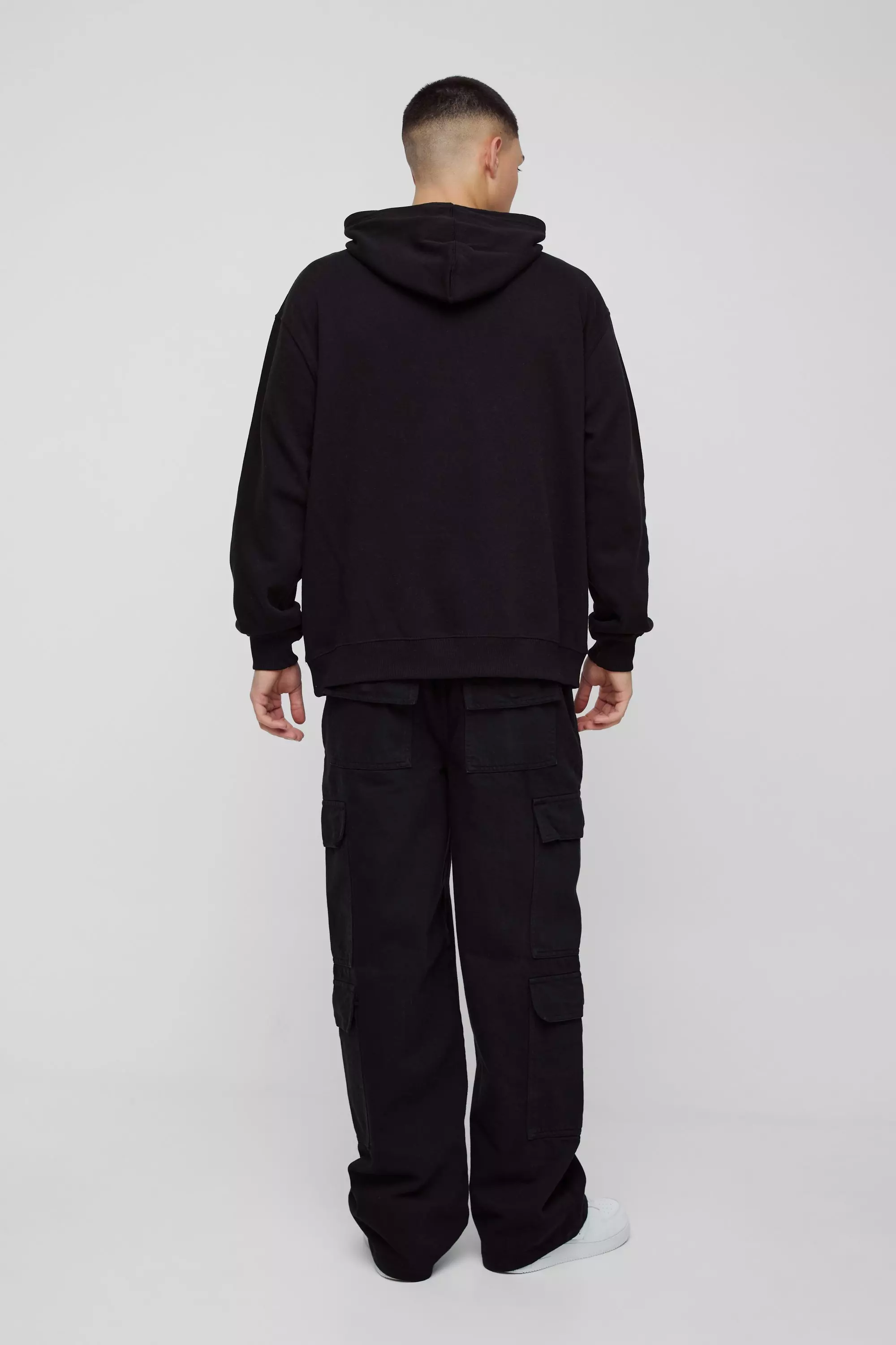 Sweat à capuche oversize à imprimé baroque, Black autre image