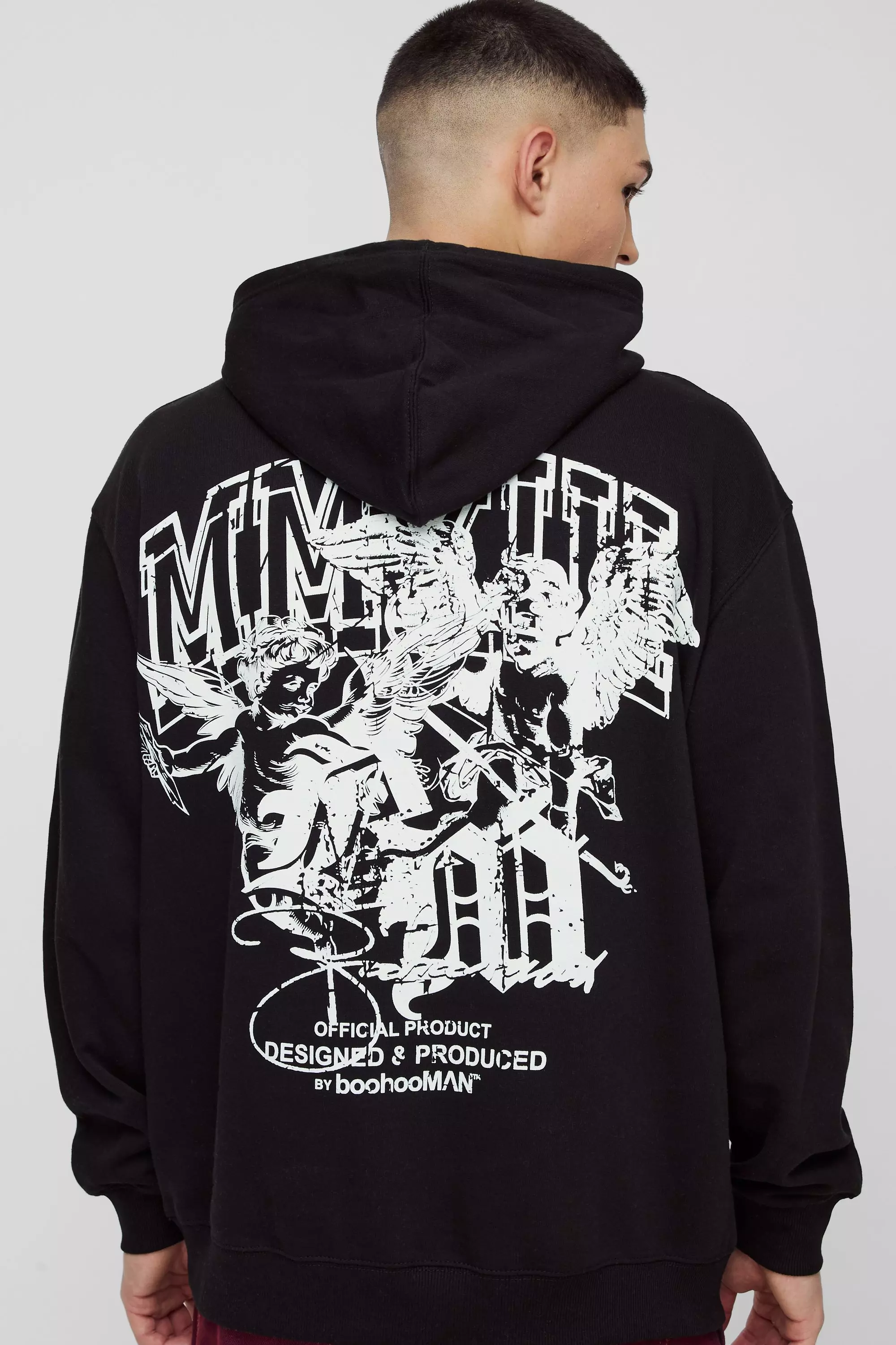 Oversize Hoodie mit Renaissance Print, Black alternatives Bild