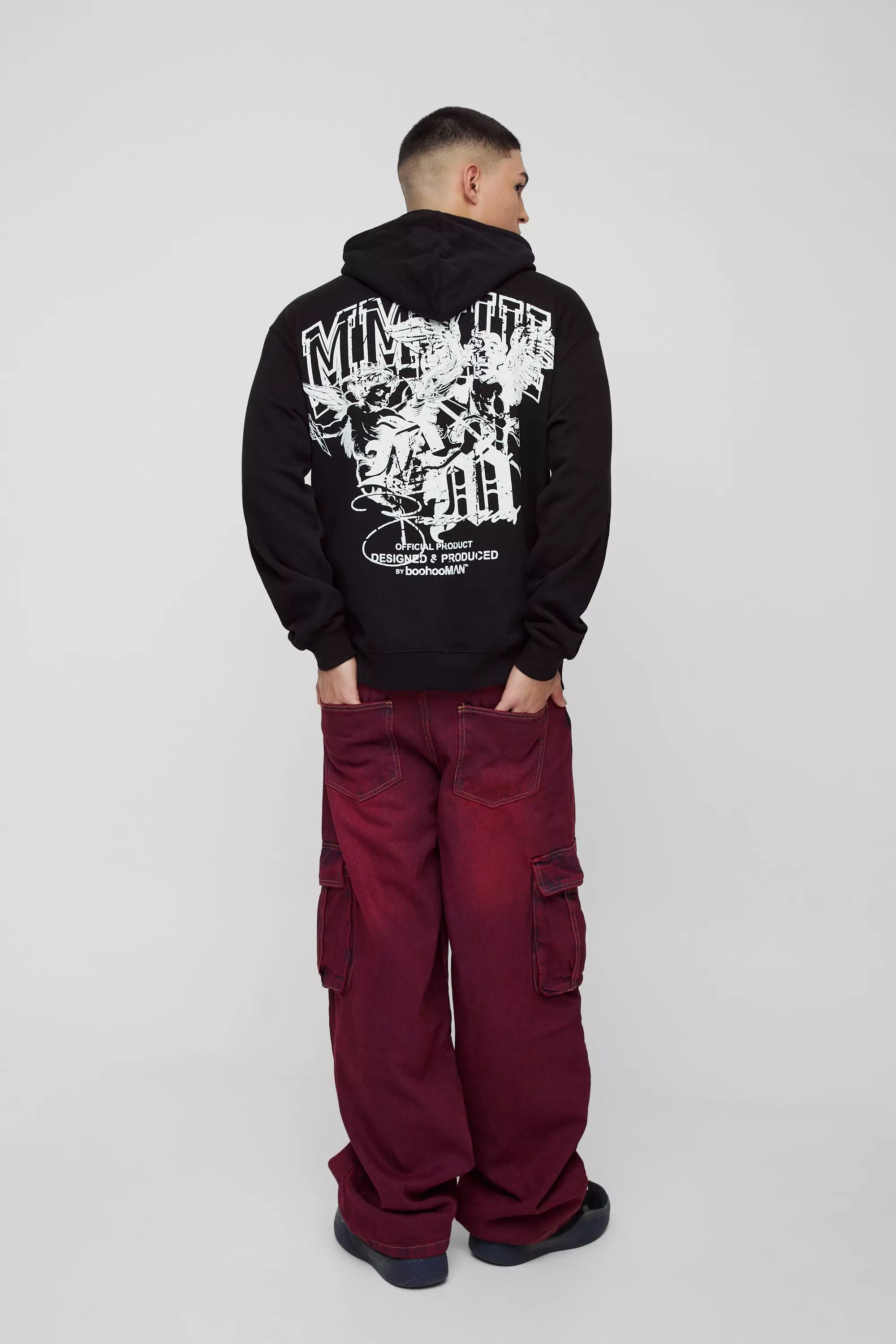 Oversize Hoodie mit Renaissance Print, Black alternatives Bild