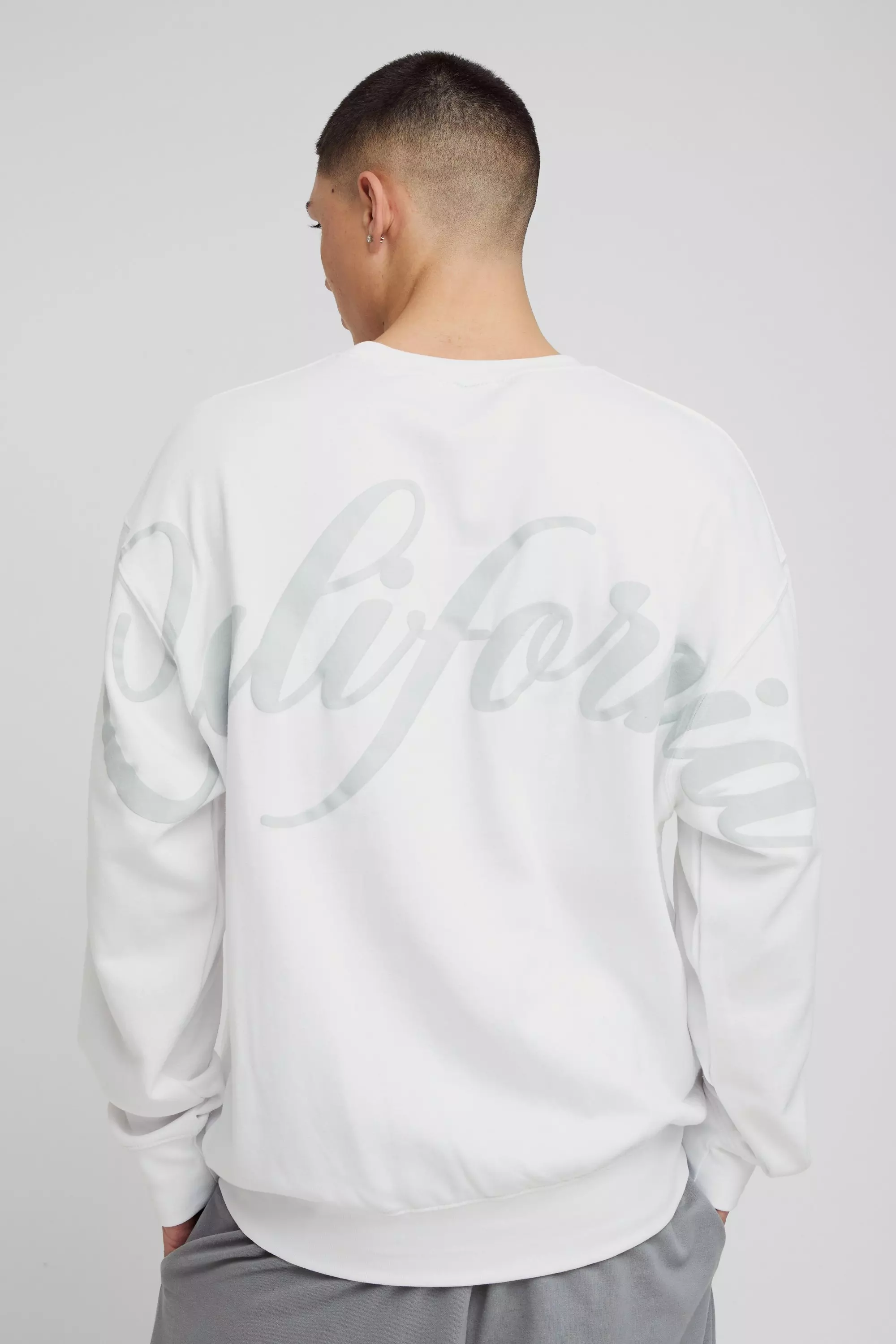 Oversized California Overseams Graphic Sweatshirt boohooMAN