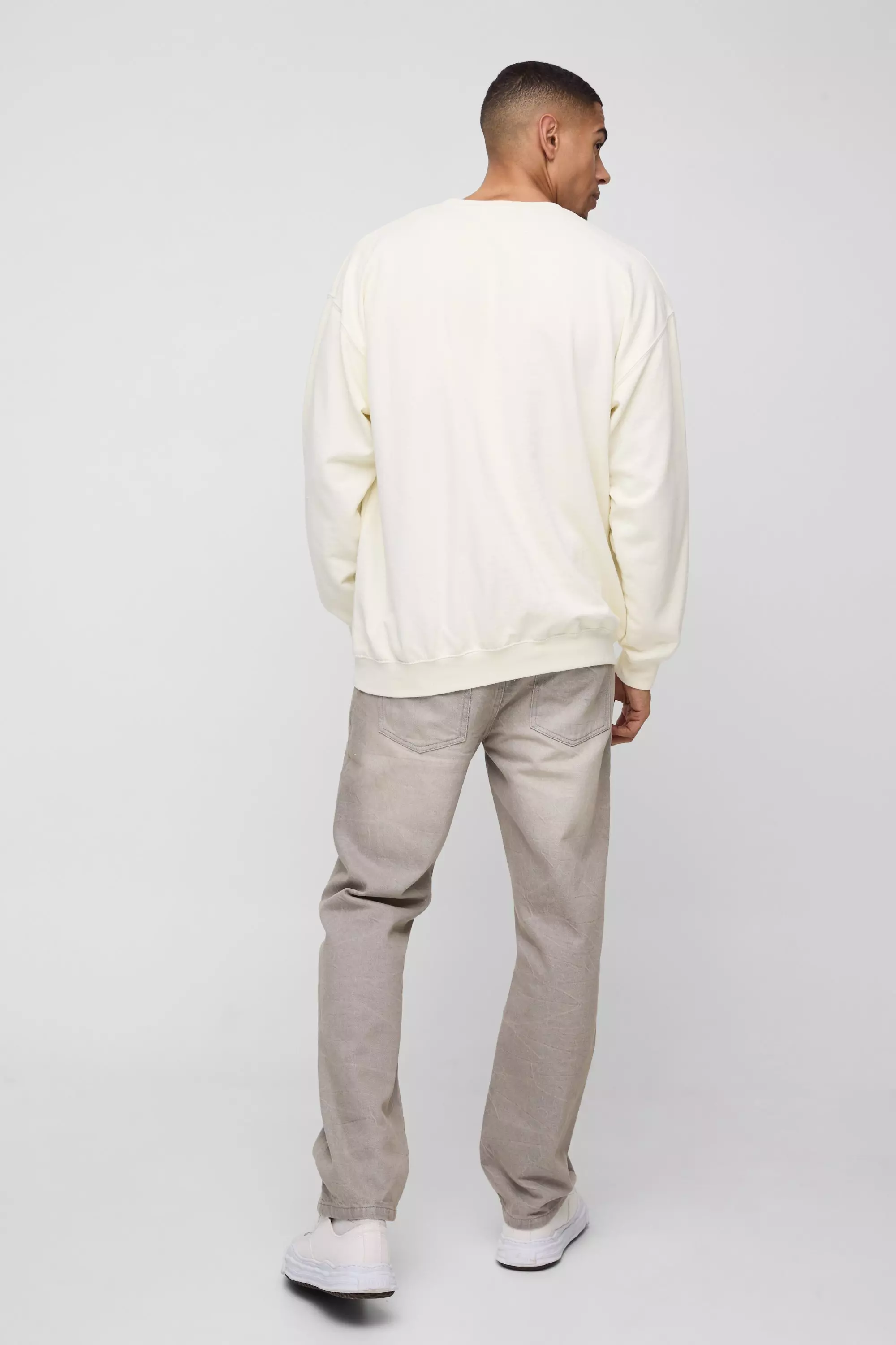 Ecru Oversized New York Varsity Trui alternatieve afbeelding