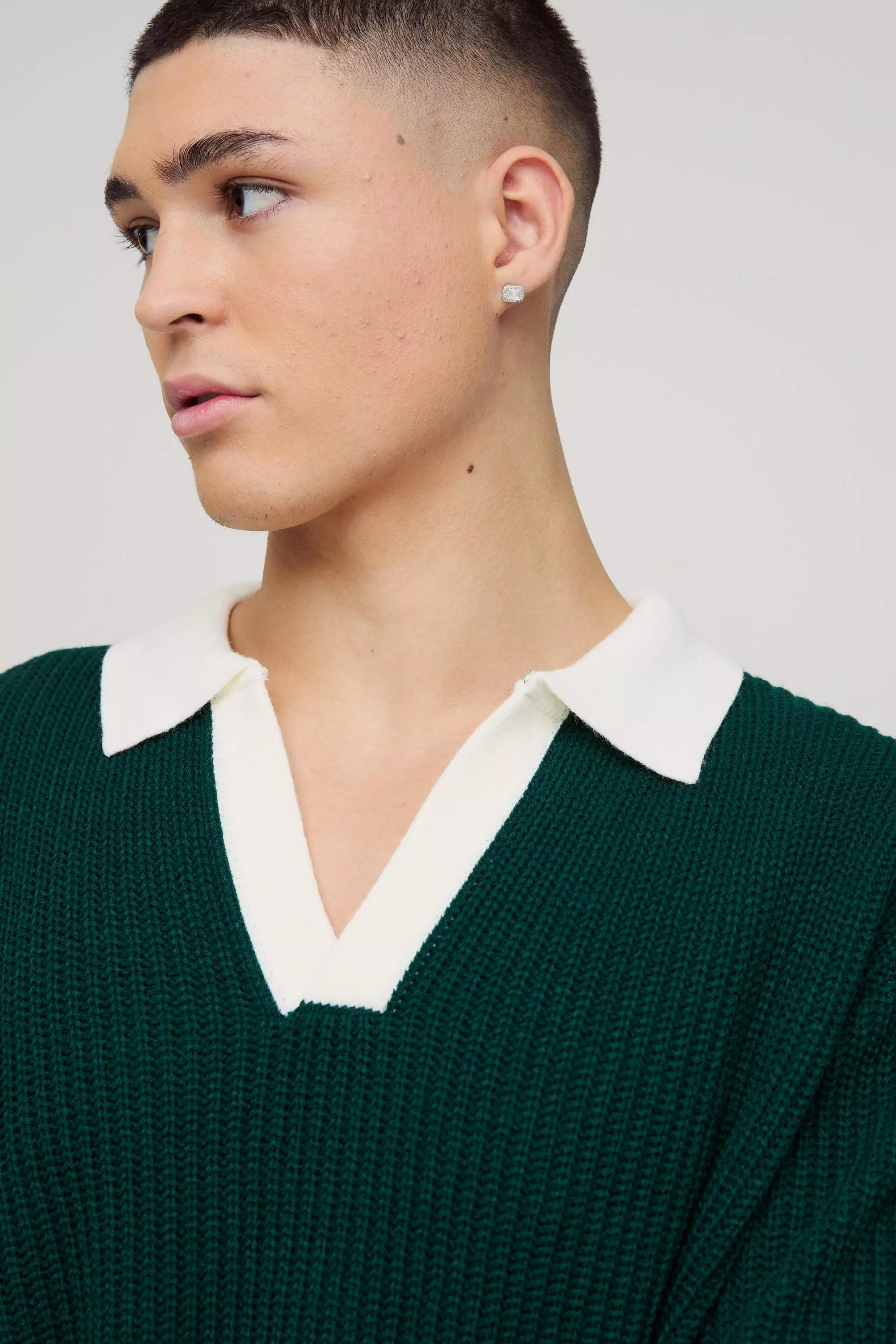 Kastiges Oversize Kontrast-Poloshirt, Forest alternatives Bild