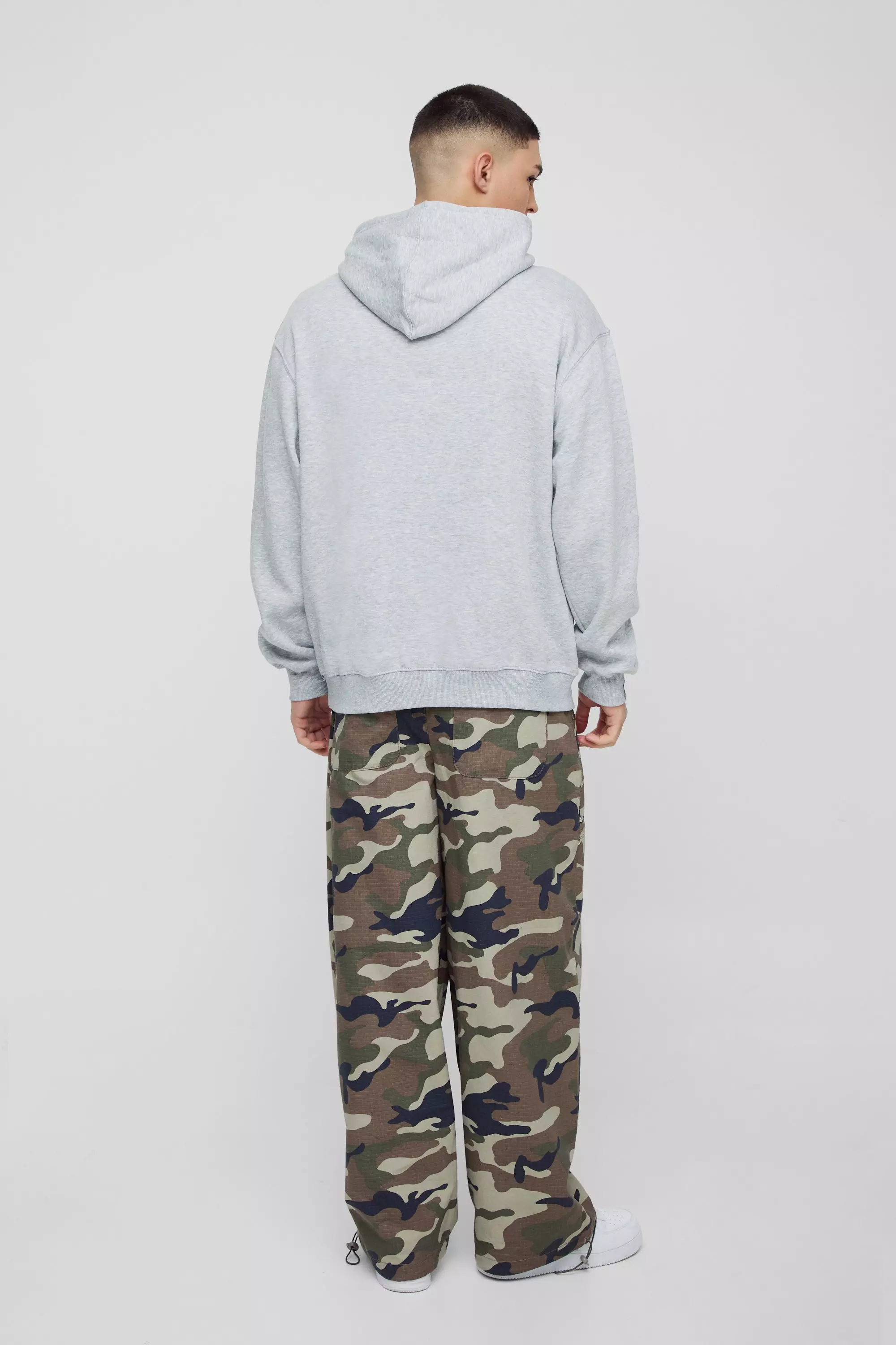 Grey marl Oversized Homme Varsity Hoodie alternative image