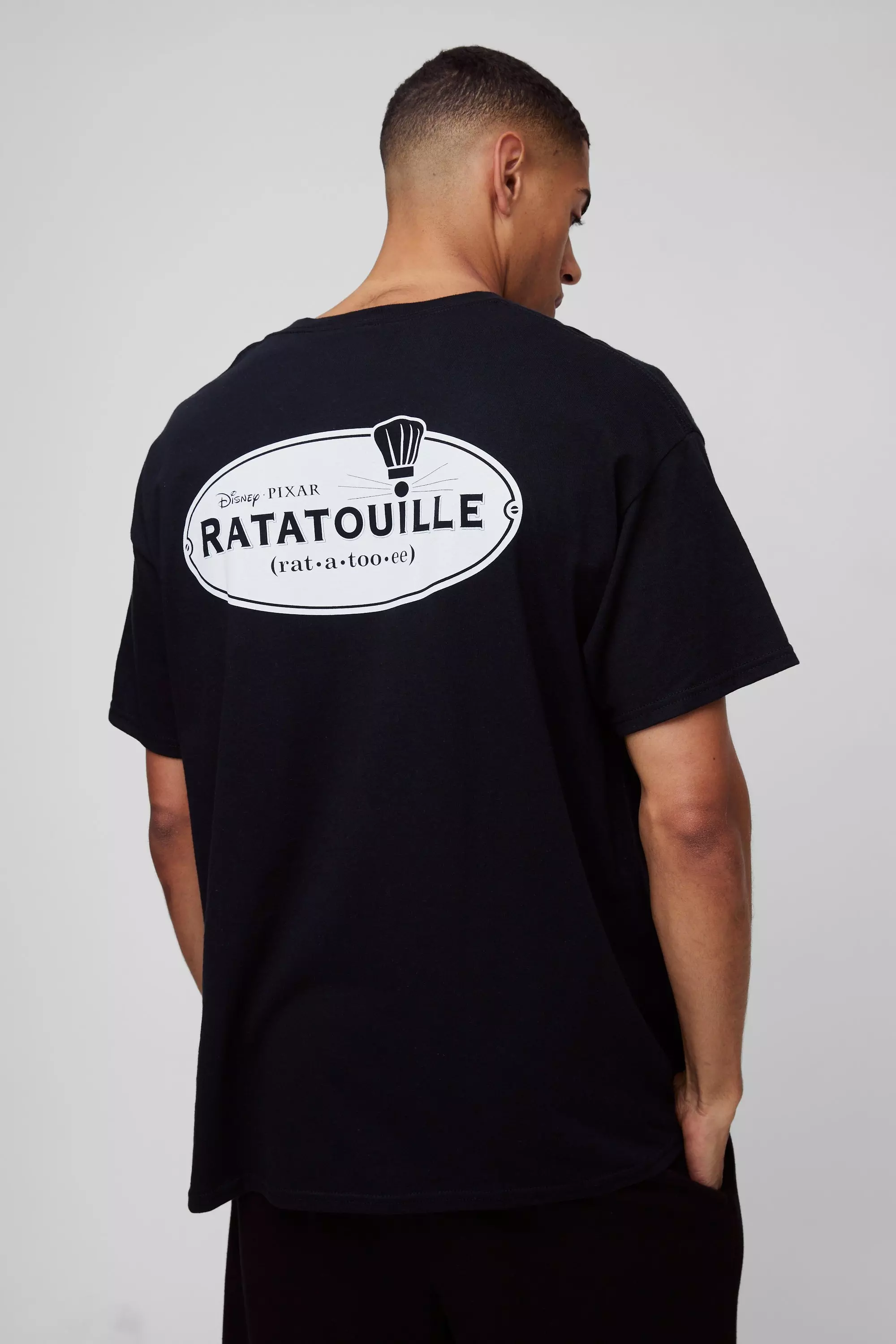 Oversized Disney Ratatouille License Print T-Shirt Black