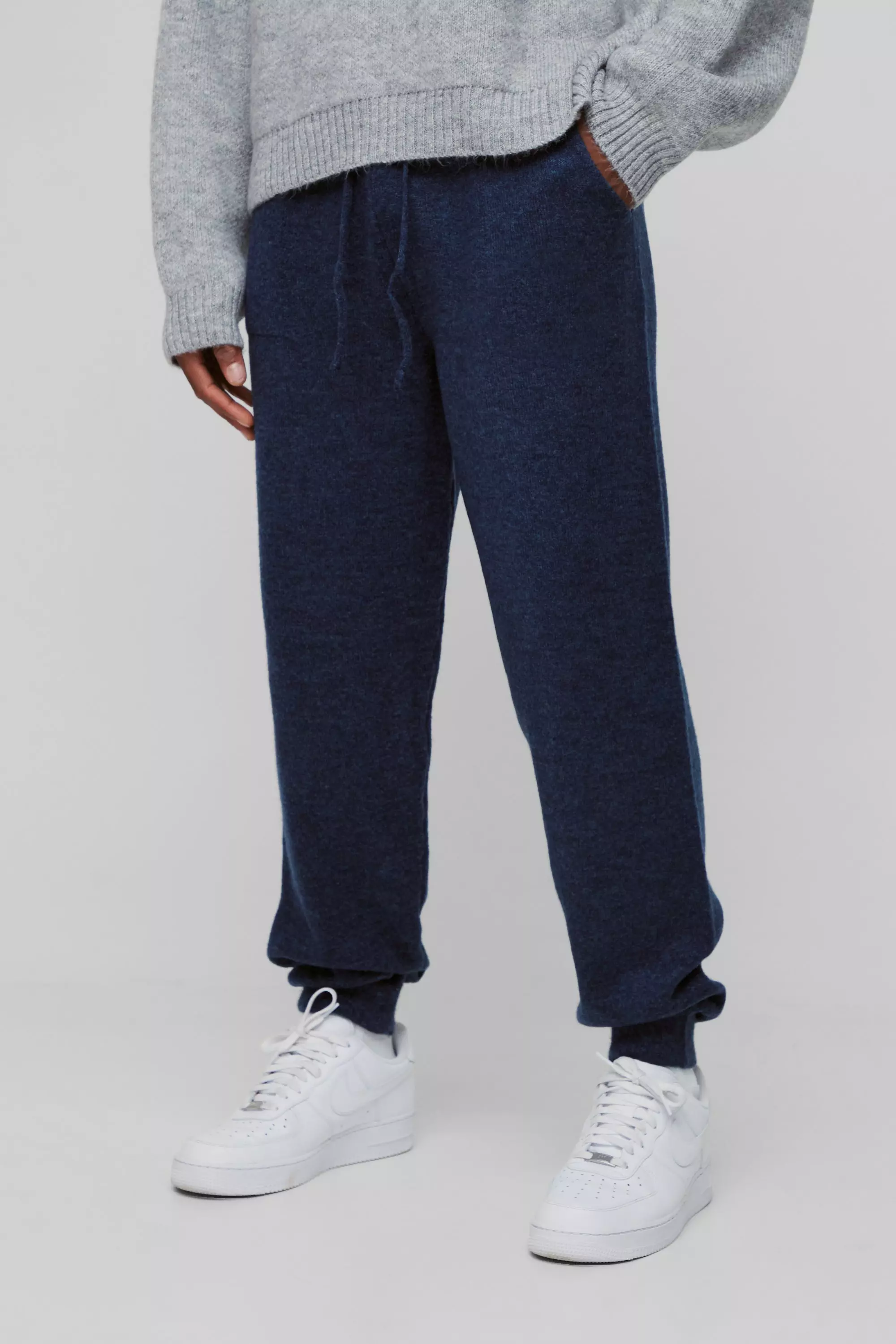 Navy Regular Fit Cuffed Knit Joggers alternative image