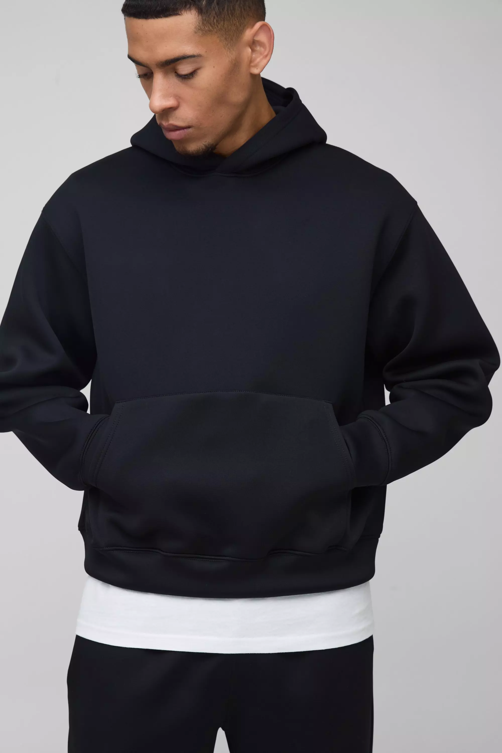 Oversized Boxy Bonded Scuba Split Hem Tracksuit | boohooMAN USA