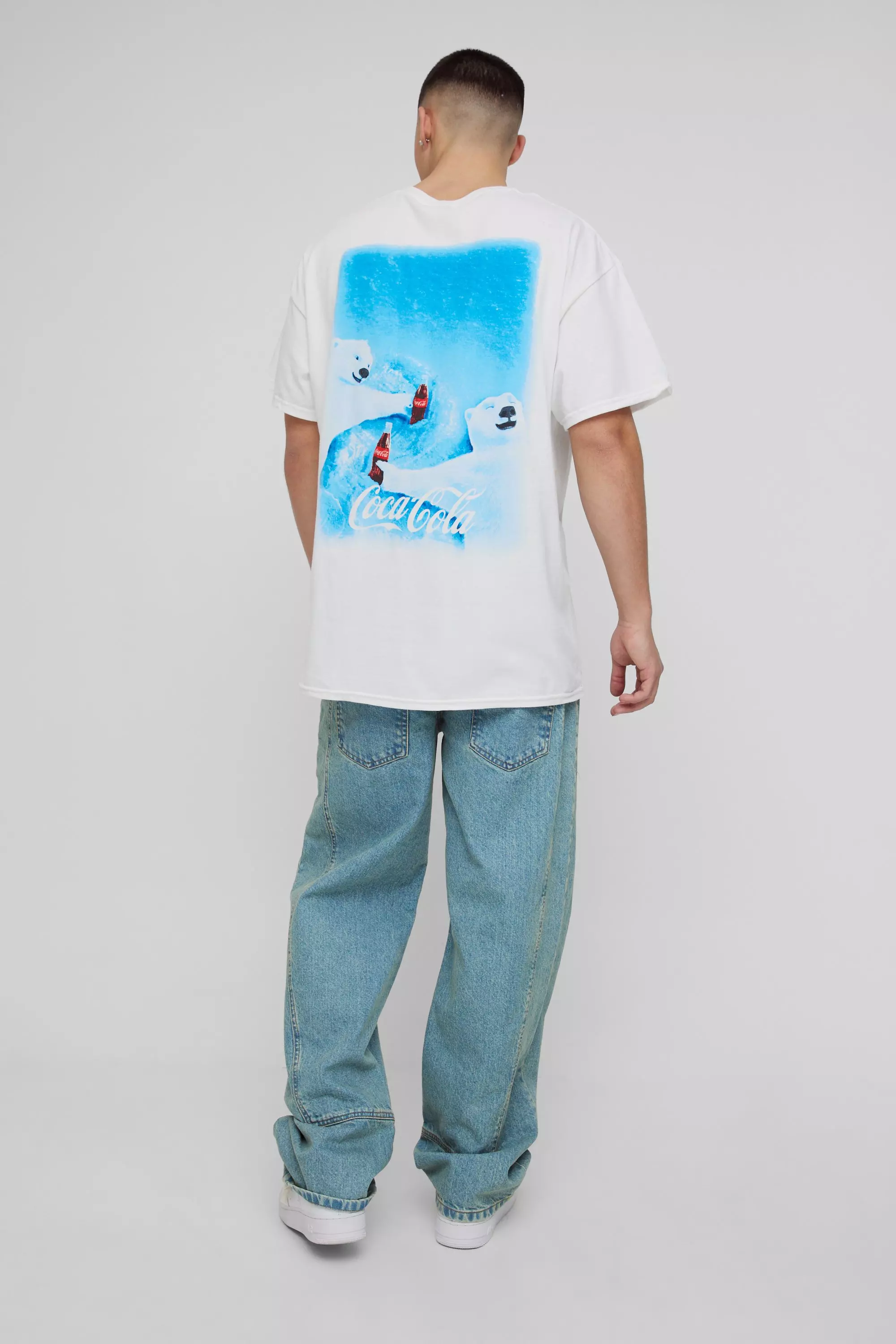 White Oversized Coca Cola Christmas License Print T-Shirt alternative image