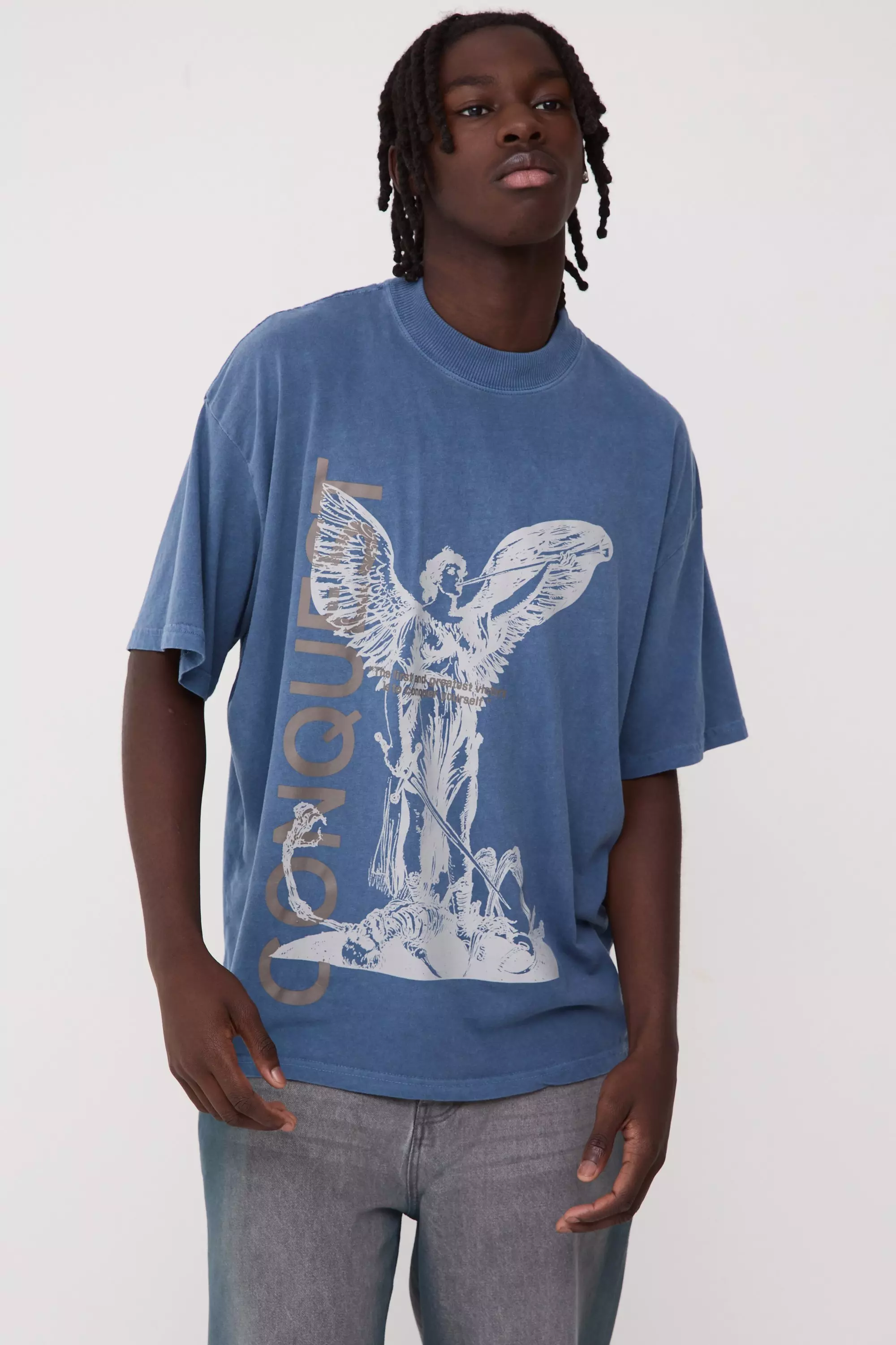 Blue Oversized Heavy Conquest Renaissance T-shirt