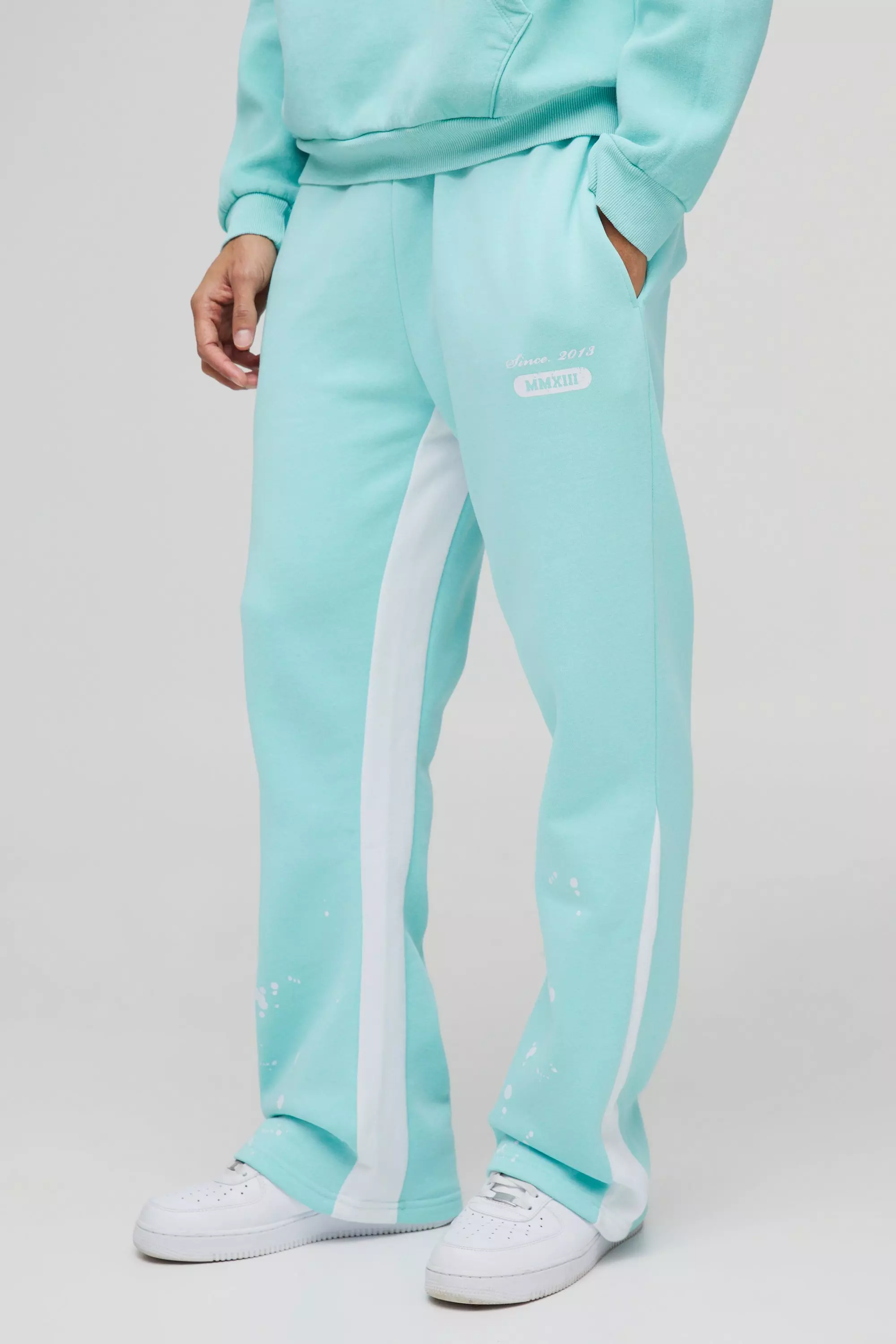 Aqua Regular Fit Paint Splatter Gusset Jogger alternative image