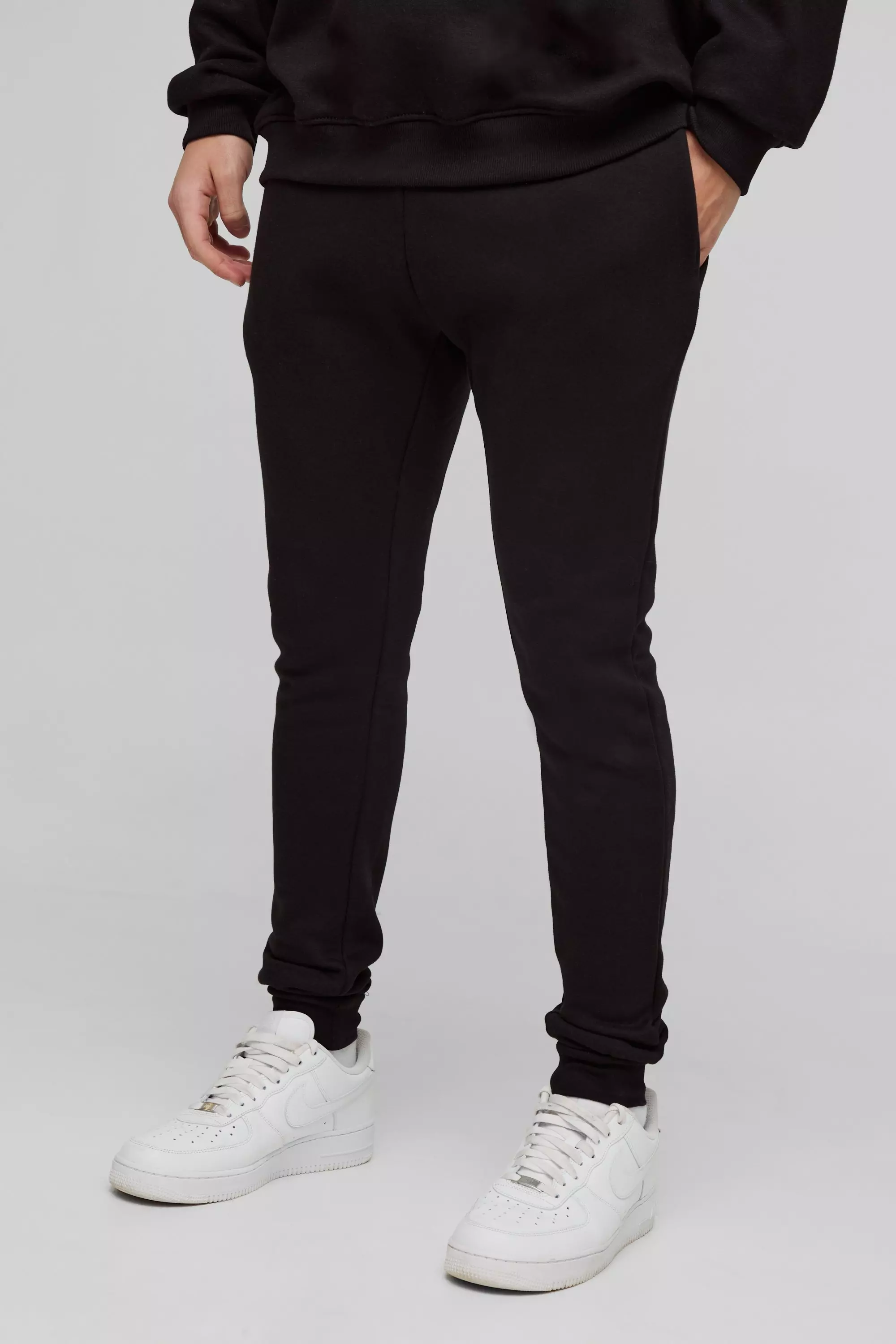 Skinny fit black joggers online