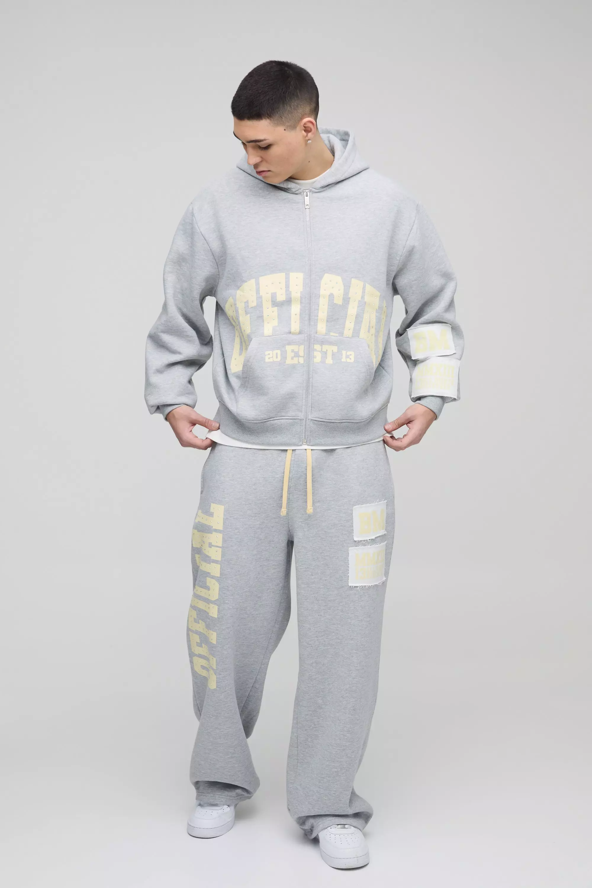 Survêtement oversize à bords bruts - Official, Grey marl autre image