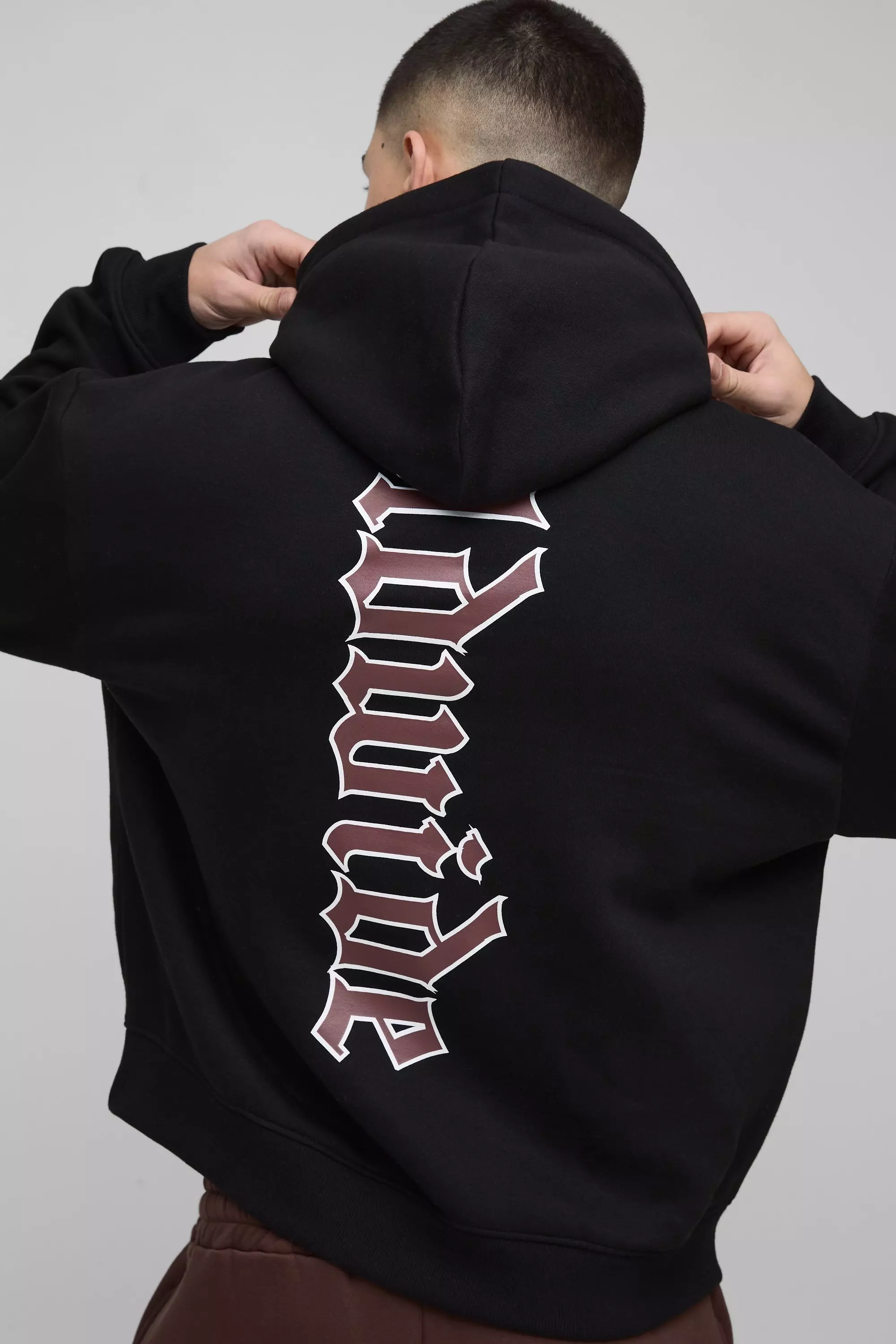 Black Oversized Boxy Worldwide Hoodie alternatieve afbeelding