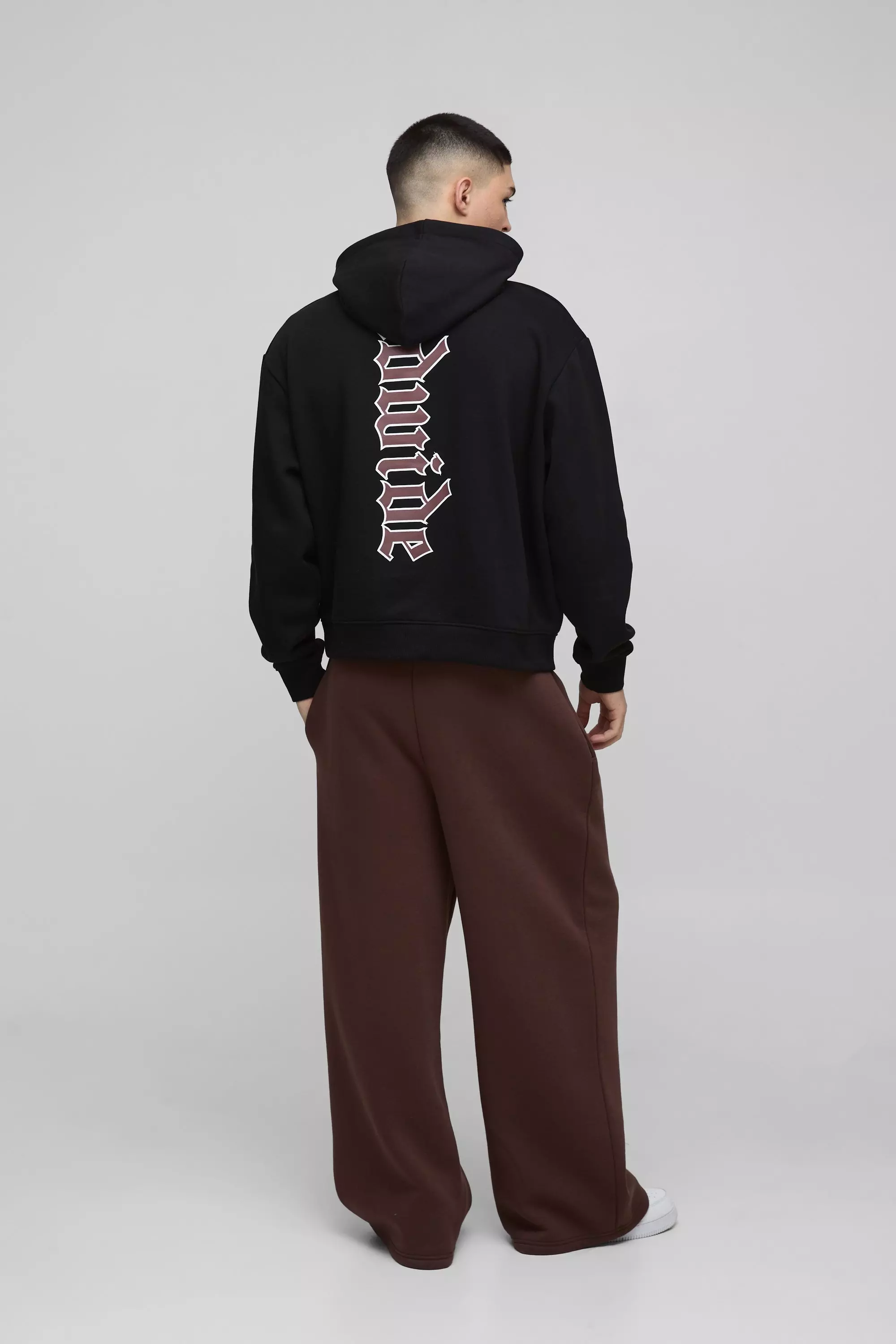 Black Oversized Boxy Worldwide Hoodie alternatieve afbeelding