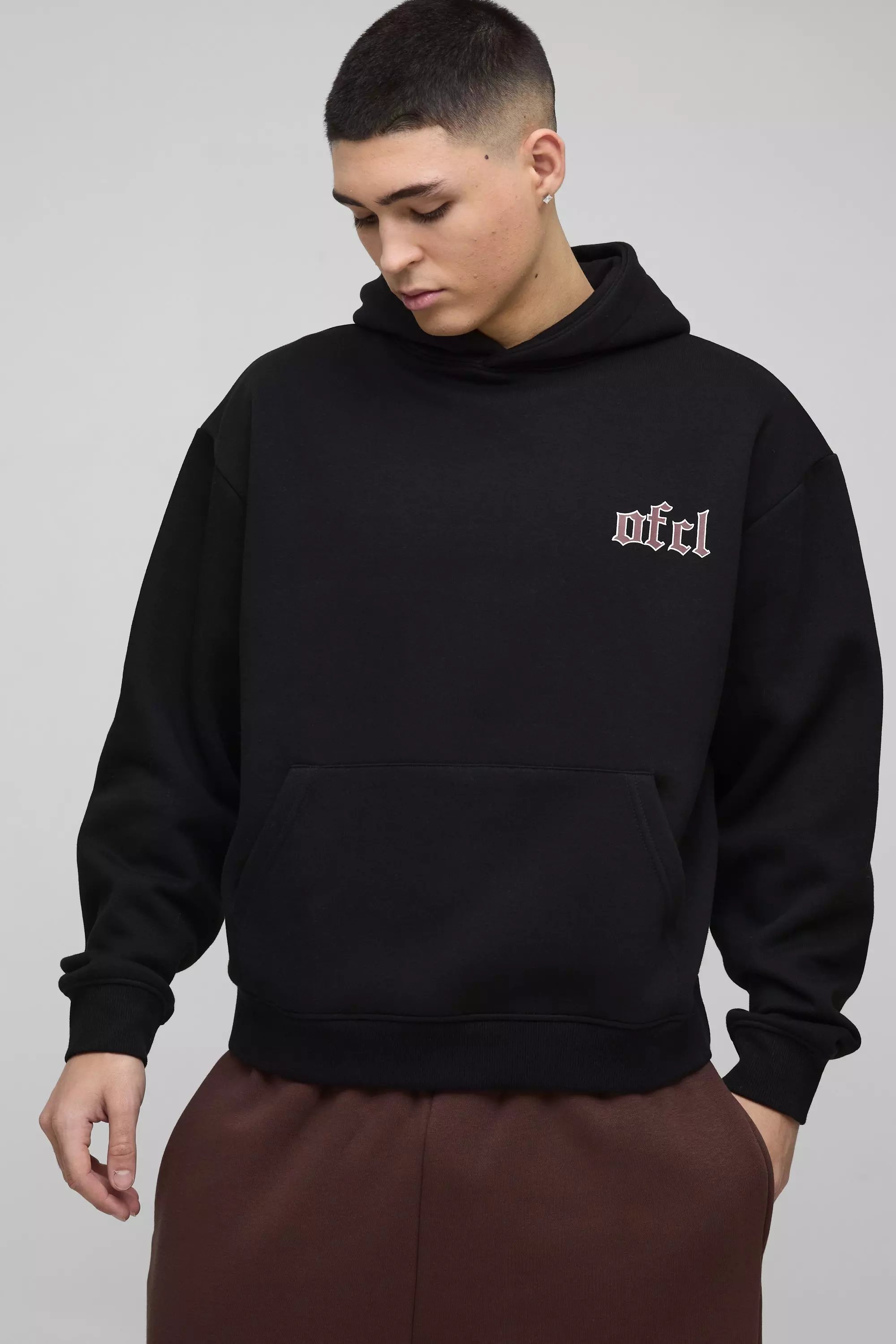 Black Oversized Boxy Worldwide Hoodie alternatieve afbeelding