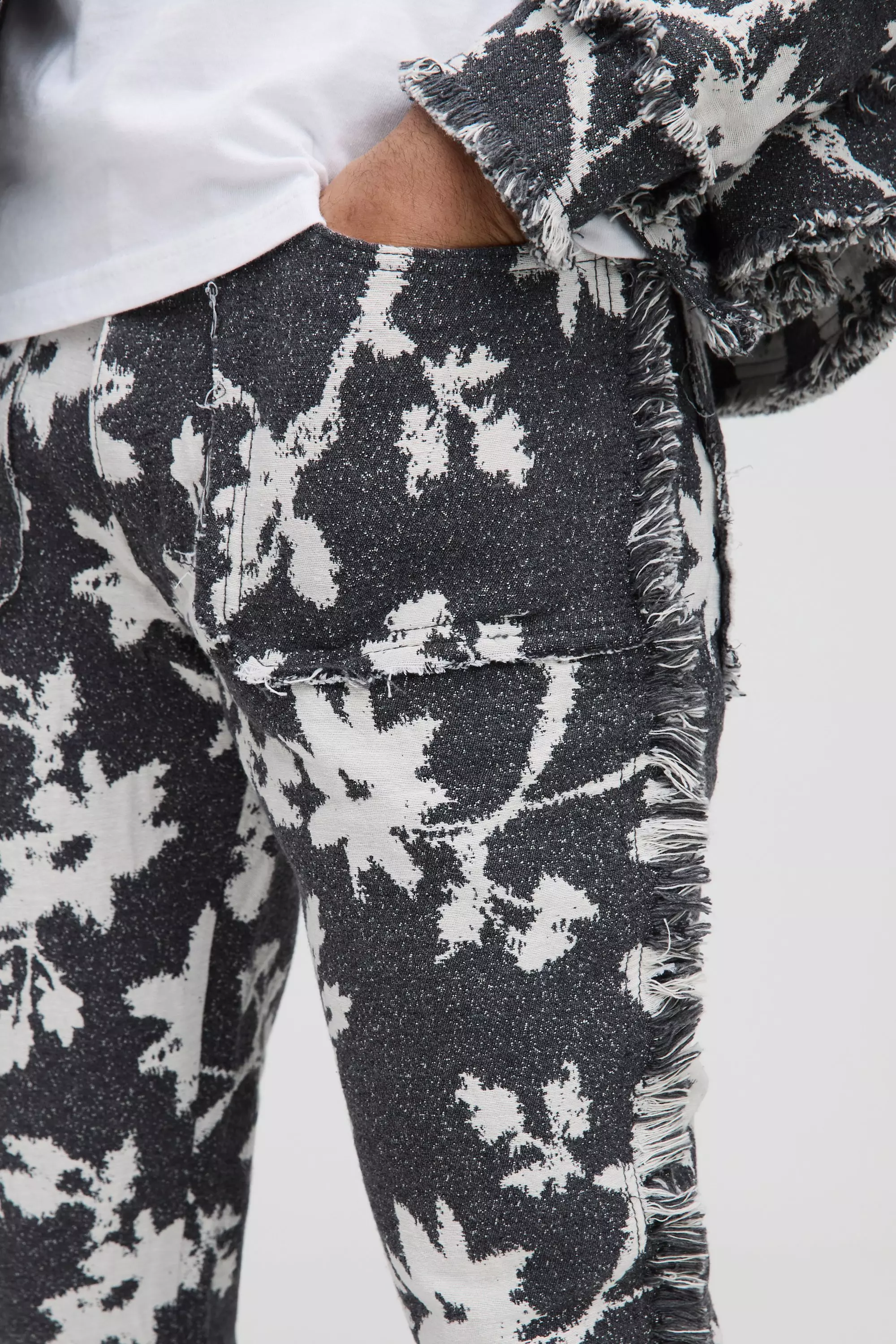 Charcoal Stacked Flare Tapestry Trouser alternative image