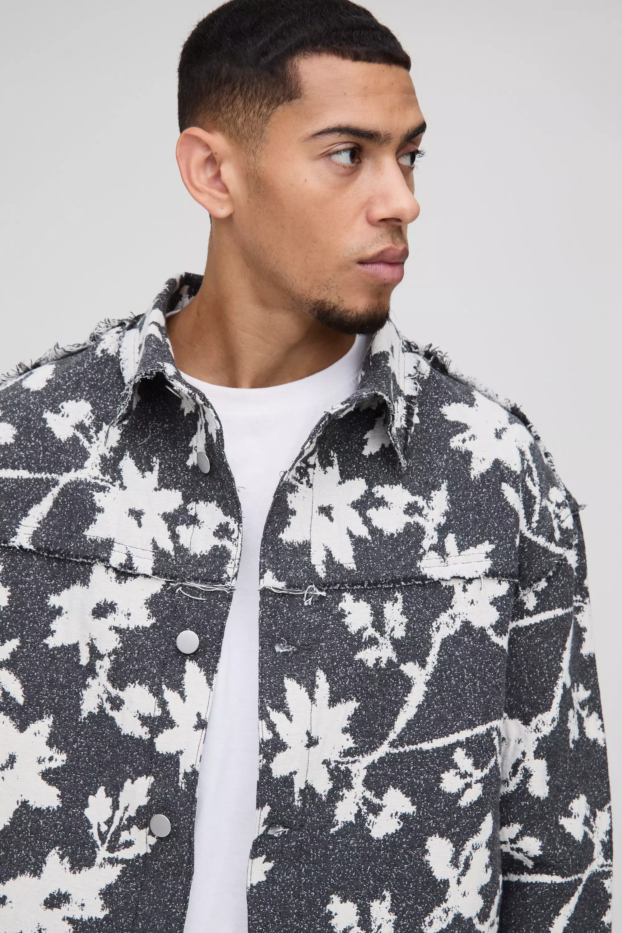 Florales Overshirt mit Print, Charcoal alternatives Bild