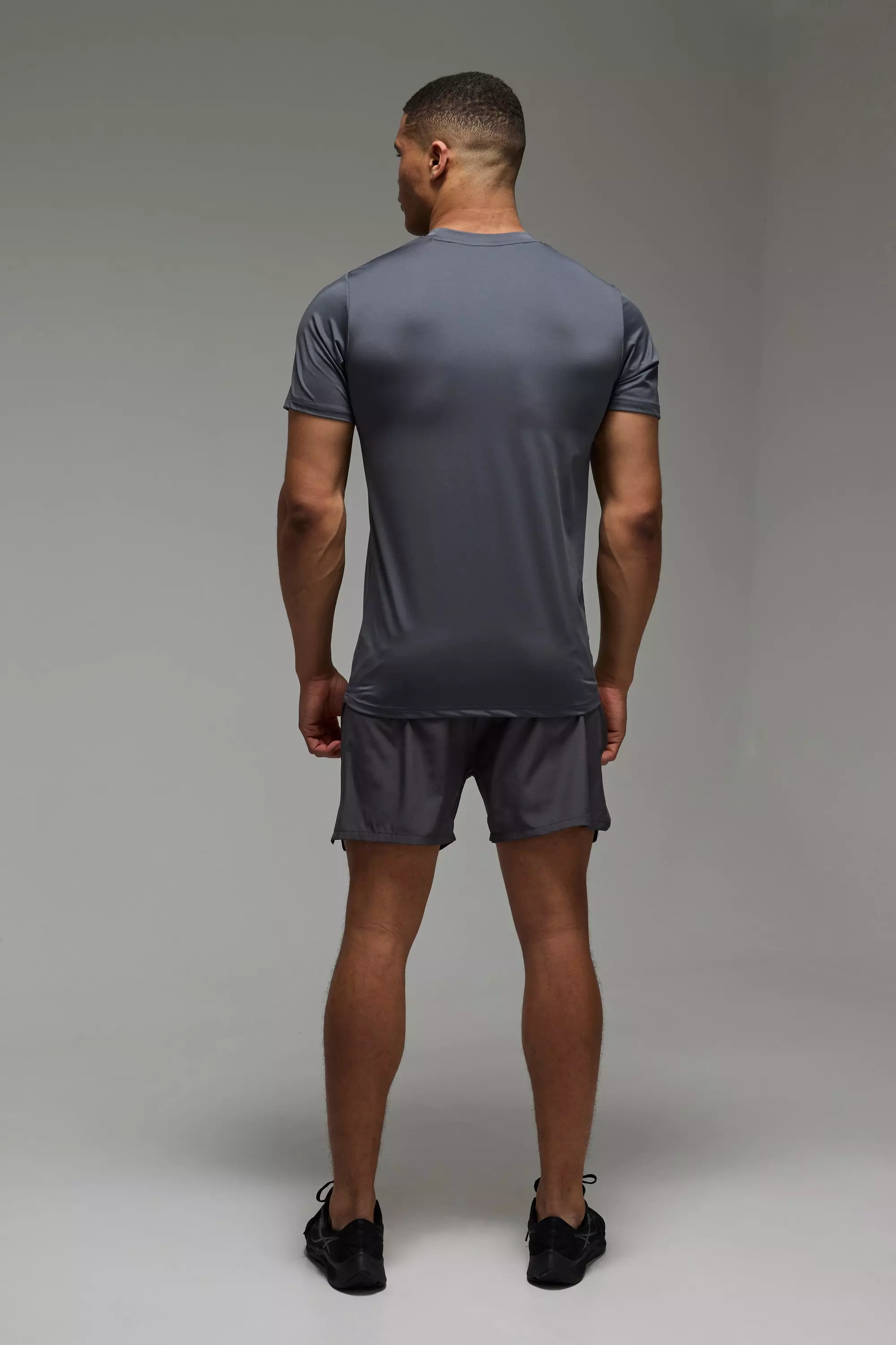 T-shirt de sport droit imprimé - MAN Active, Charcoal autre image