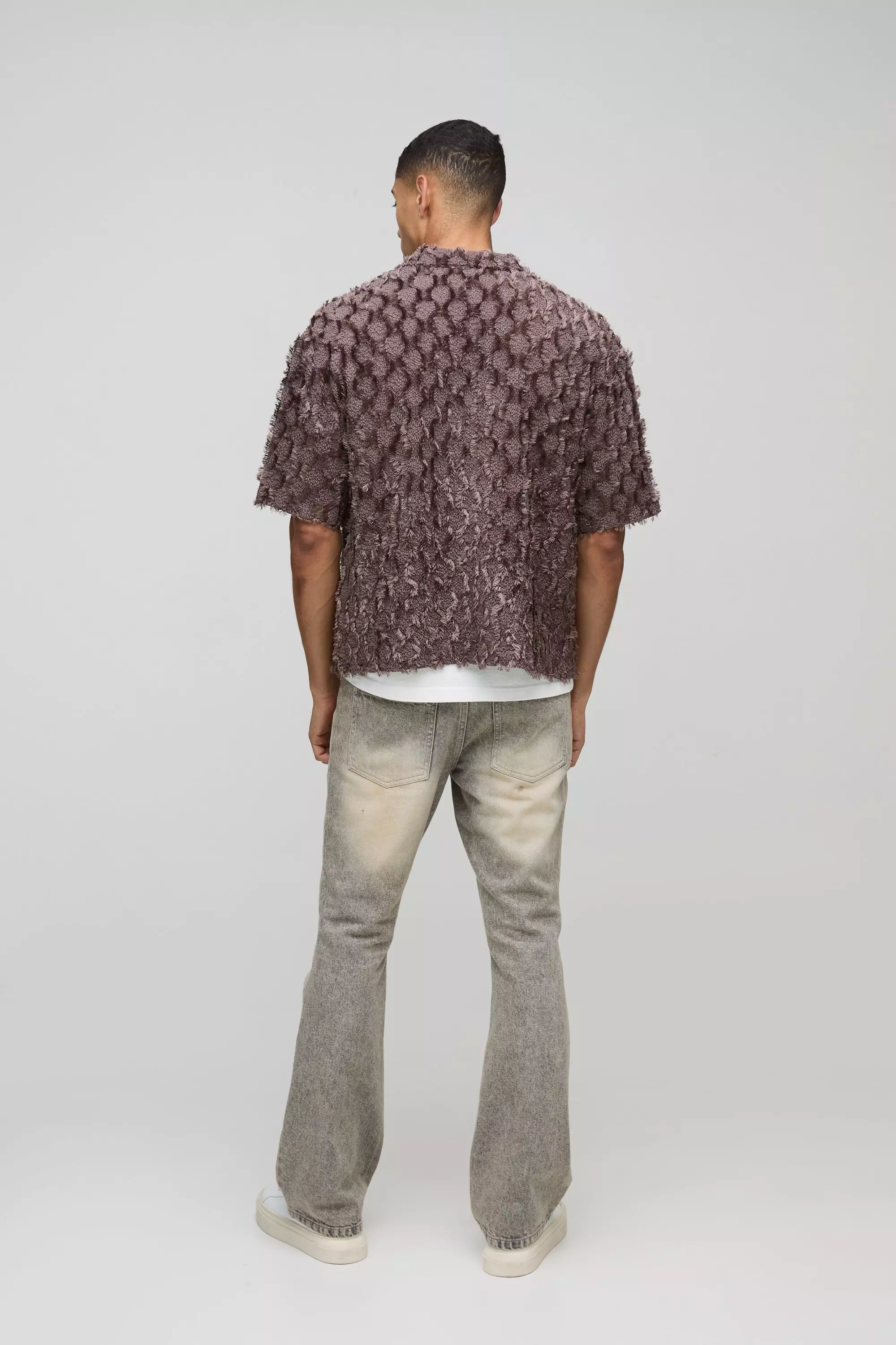 Kastiges Oversize Hemd in Knitteroptik, Chocolate alternatives Bild